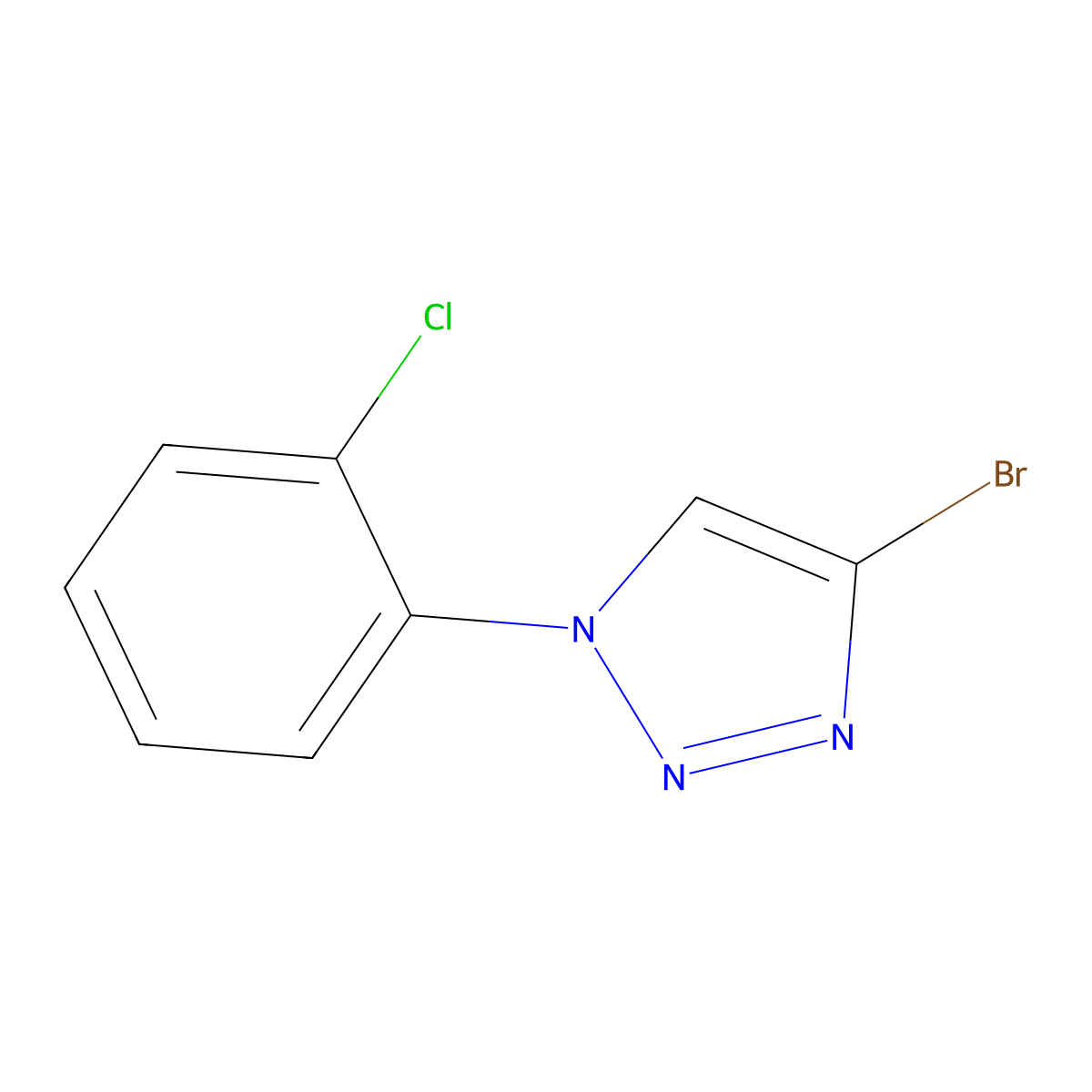 4-bromo-1-(2-chlorophenyl)-1H-1,2,3-triazole molecular structure, CAS 2256754-61-5