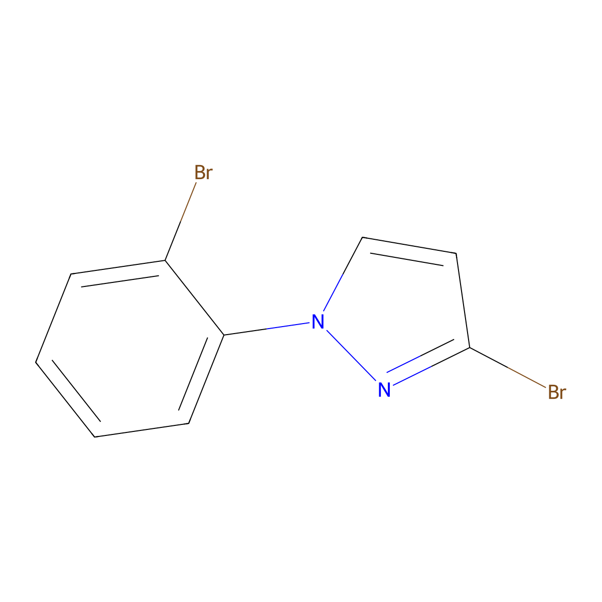 3-bromo-1-(2-bromophenyl)-1H-pyrazole molecular structure, CAS 2256754-65-9