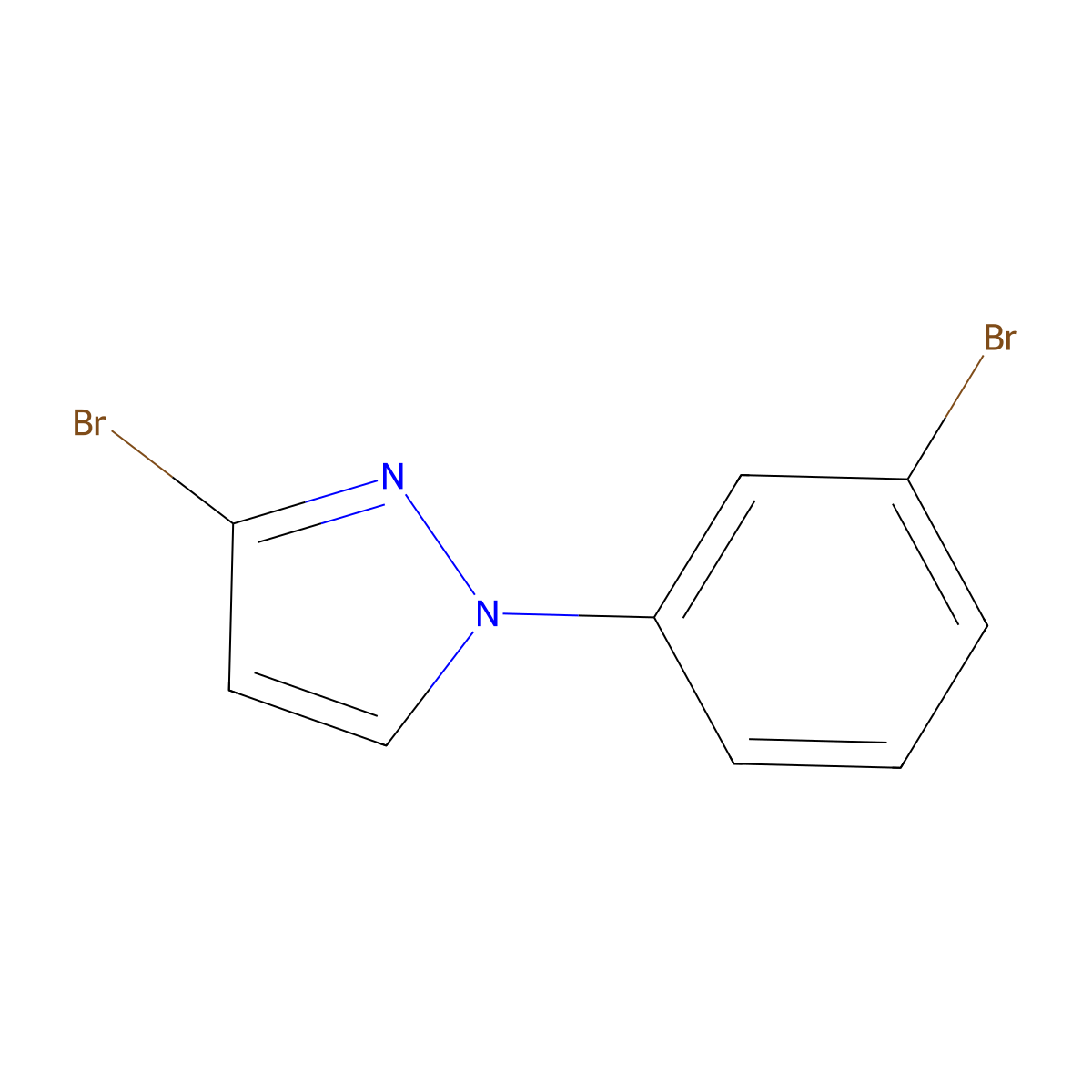 3-bromo-1-(3-bromophenyl)-1H-pyrazole molecular structure, CAS 2256754-66-0