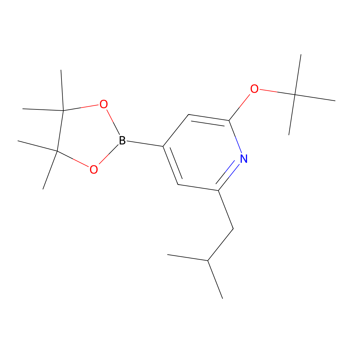 2-(Tert-butoxy)-6-isobutyl-4-(4,4,5,5-tetramethyl-1,3,2-dioxaborolan-2-yl)pyridine molecular structure, CAS 2256754-69-3