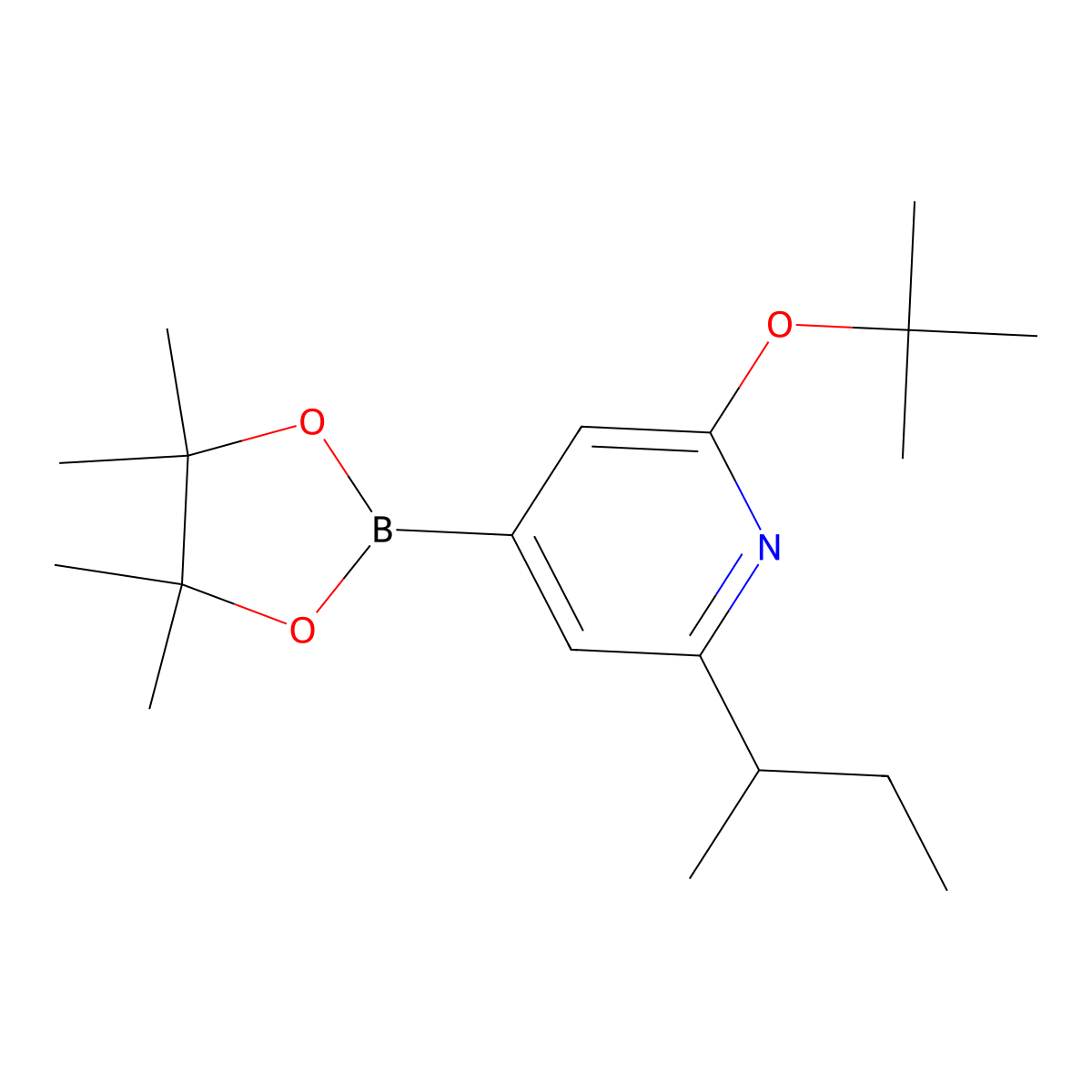 2-(Tert-butoxy)-6-(sec-butyl)-4-(4,4,5,5-tetramethyl-1,3,2-dioxaborolan-2-yl)pyridine molecular structure, CAS 2256754-70-6
