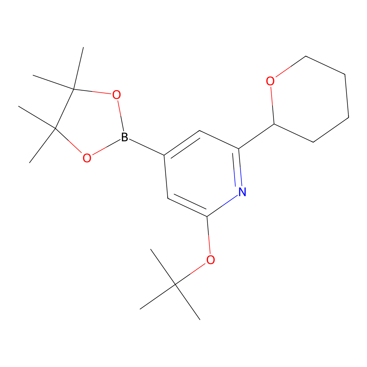 2-(tert-butoxy)-6-(tetrahydro-2H-pyran-2-yl)-4-(4,4,5,5-tetramethyl-1,3,2-dioxaborolan-2-yl)pyridine molecular structure, CAS 2256754-76-2