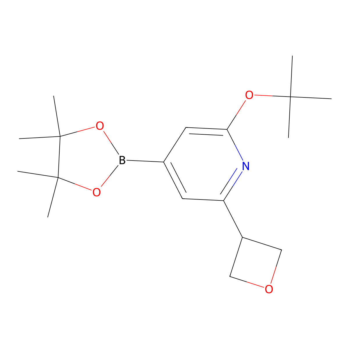 2-(Tert-butoxy)-6-(oxetan-3-yl)-4-(4,4,5,5-tetramethyl-1,3,2-dioxaborolan-2-yl)pyridine molecular structure, CAS 2256754-83-1