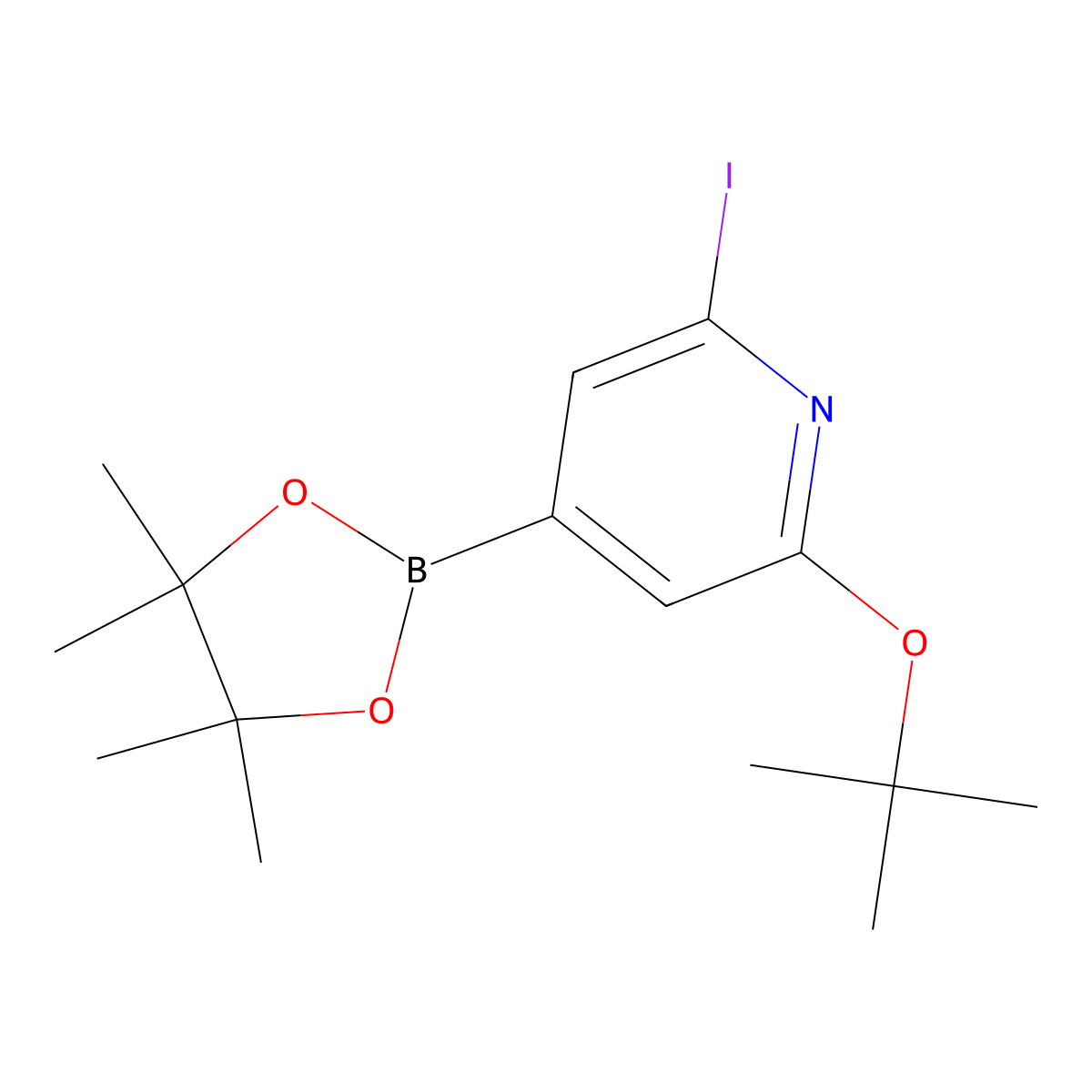 2-(Tert-butoxy)-6-iodo-4-(4,4,5,5-tetramethyl-1,3,2-dioxaborolan-2-yl)pyridine molecular structure, CAS 2256754-84-2