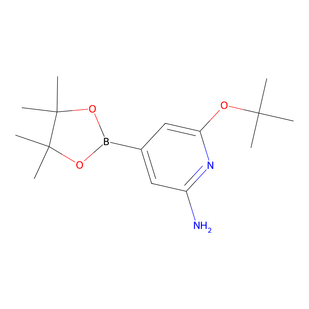 6-(Tert-butoxy)-4-(4,4,5,5-tetramethyl-1,3,2-dioxaborolan-2-yl)pyridin-2-amine molecular structure, CAS 2256754-85-3