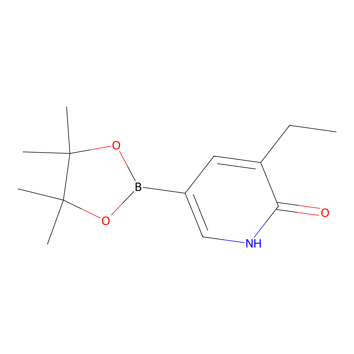 3-ethyl-5-(4,4,5,5-tetramethyl-1,3,2-dioxaborolan-2-yl)pyridin-2(1H)-one molecular structure, CAS 2256755-03-8
