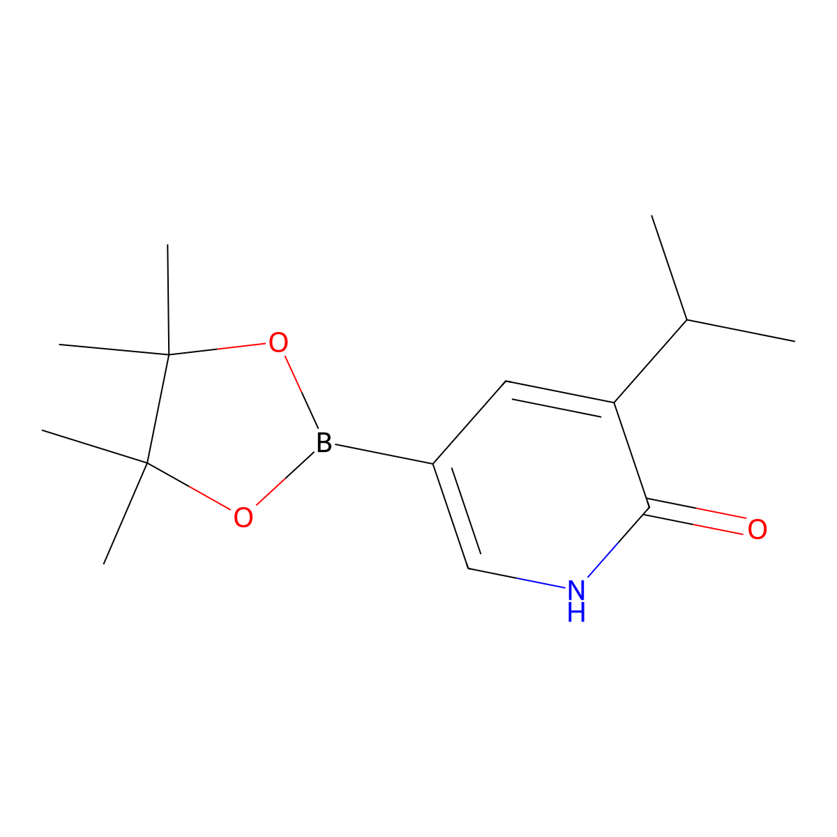 3-isopropyl-5-(4,4,5,5-tetramethyl-1,3,2-dioxaborolan-2-yl)pyridin-2(1H)-one molecular structure, CAS 2256755-04-9
