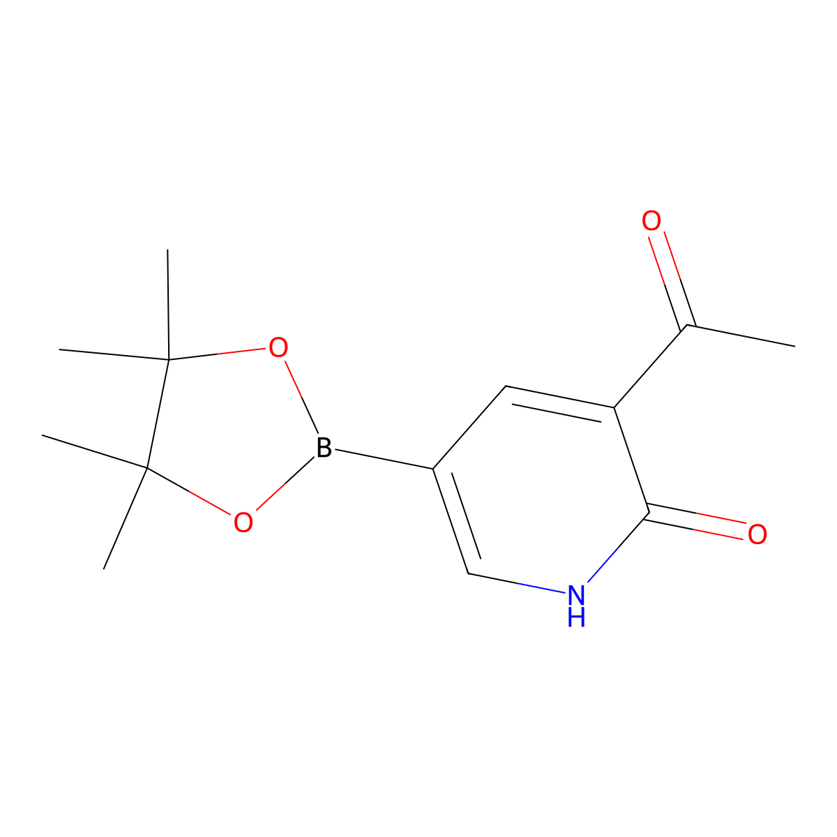 3-Acetyl-5-(4,4,5,5-tetramethyl-1,3,2-dioxaborolan-2-yl)pyridin-2(1H)-one molecular structure, CAS 2256755-05-0