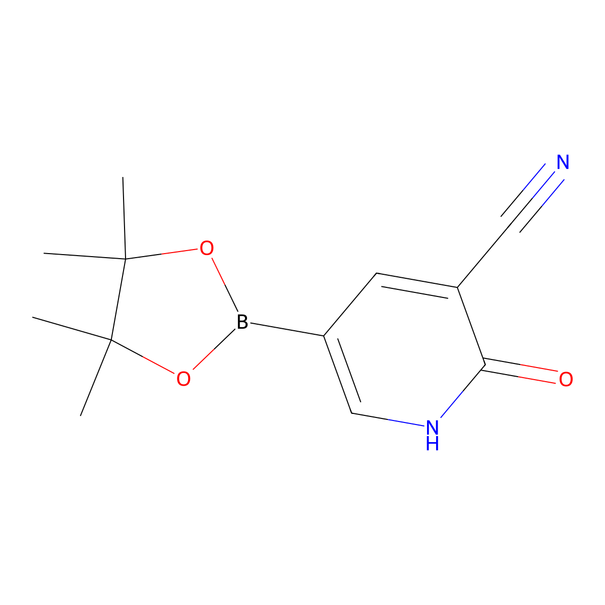 2-Hydroxy-5-(tetramethyl-1,3,2-dioxaborolan-2-yl)pyridine-3-carbonitrile molecular structure, CAS 2256755-07-2