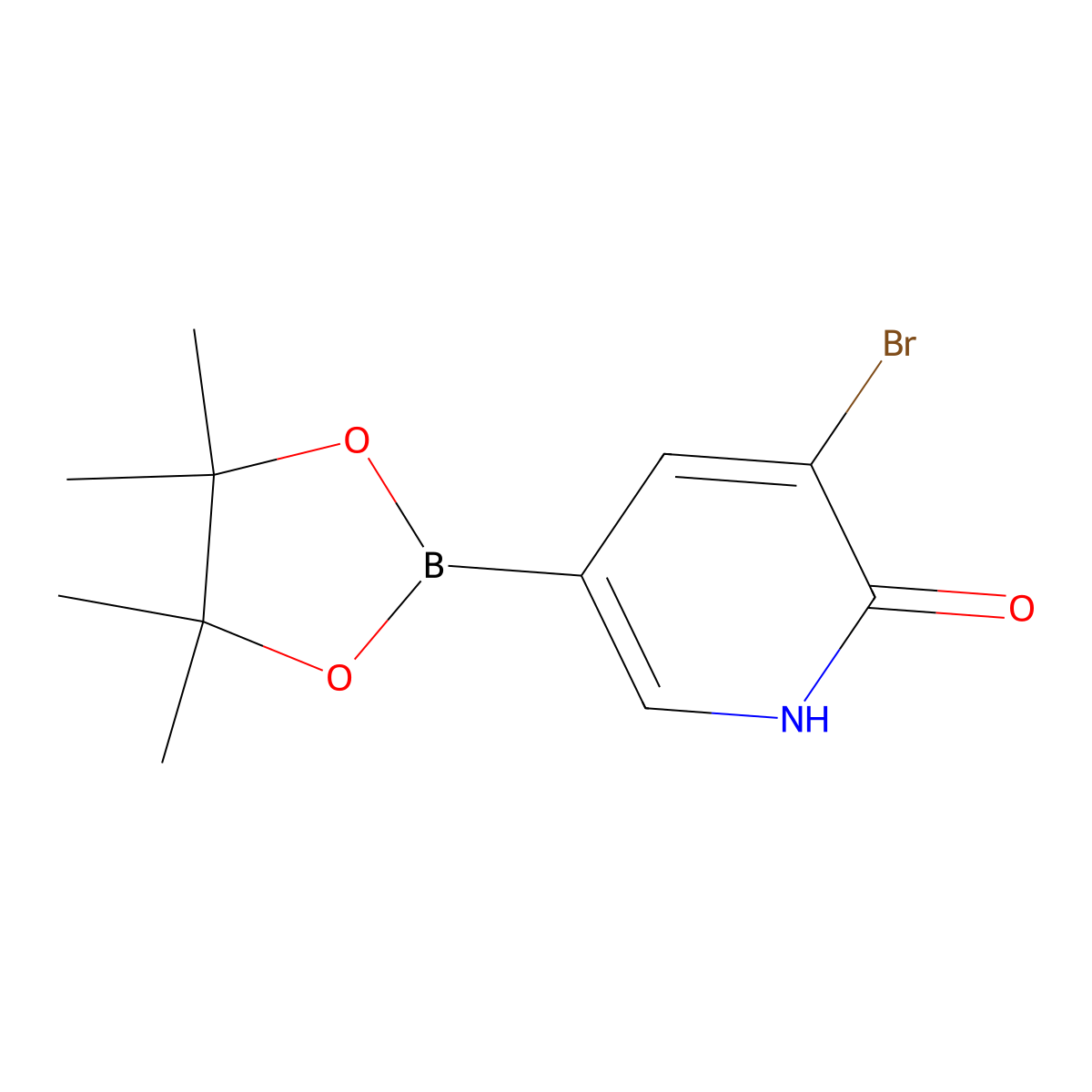 3-Bromo-5-(4,4,5,5-tetramethyl-1,3,2-dioxaborolan-2-YL)pyridin-2-OL molecular structure, CAS 2256755-08-3