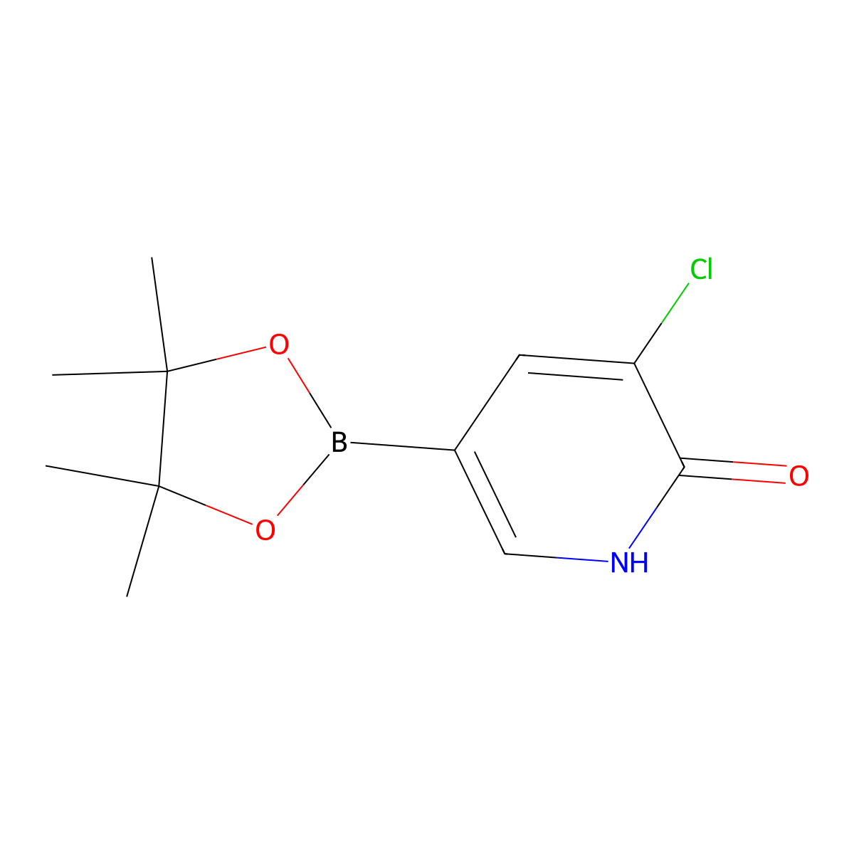 3-Chloro-5-(4,4,5,5-tetramethyl-1,3,2-dioxaborolan-2-YL)pyridin-2-OL molecular structure, CAS 2256755-09-4