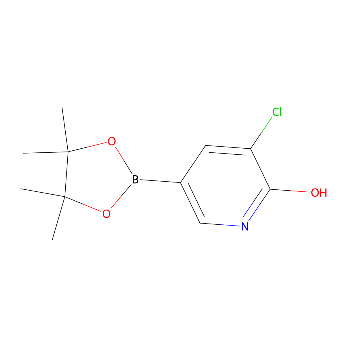 3-Chloro-5-(4,4,5,5-tetramethyl-1,3,2-dioxaborolan-2-YL)pyridin-2-OL molecular structure, CAS 2256755-09-4