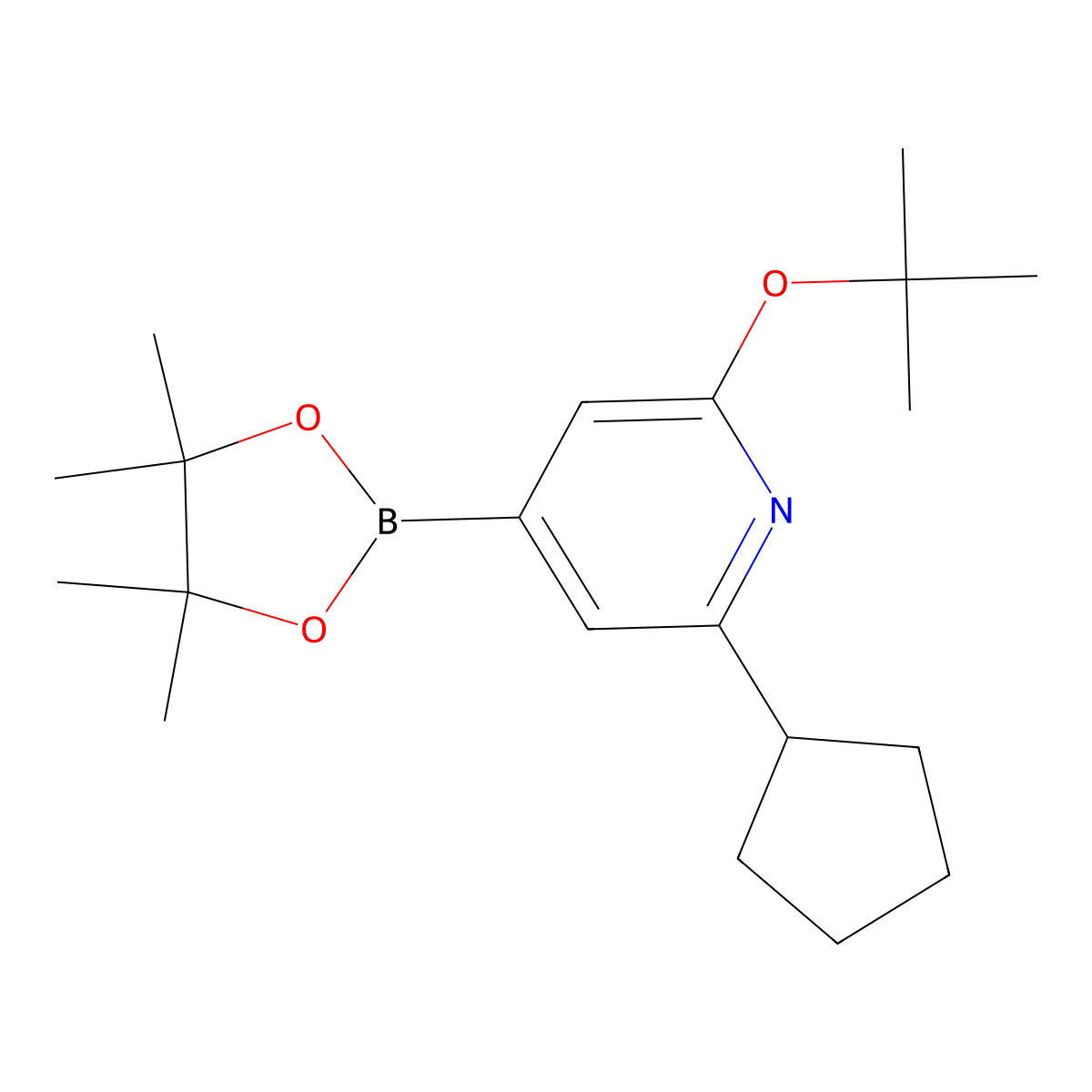 2-(Tert-butoxy)-6-cyclopentyl-4-(4,4,5,5-tetramethyl-1,3,2-dioxaborolan-2-yl)pyridine molecular structure, CAS 2256755-11-8