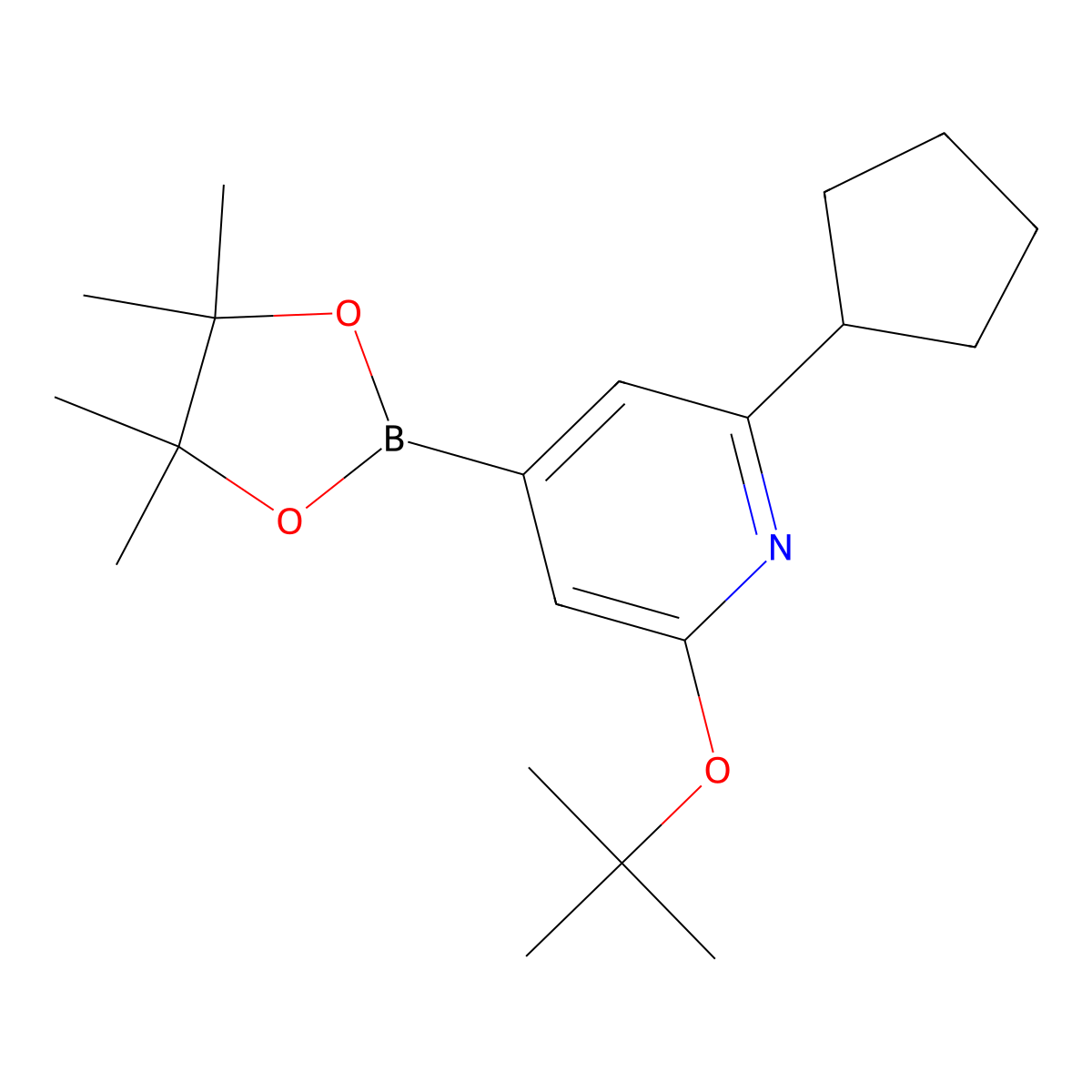 2-(Tert-butoxy)-6-cyclopentyl-4-(4,4,5,5-tetramethyl-1,3,2-dioxaborolan-2-yl)pyridine molecular structure, CAS 2256755-11-8