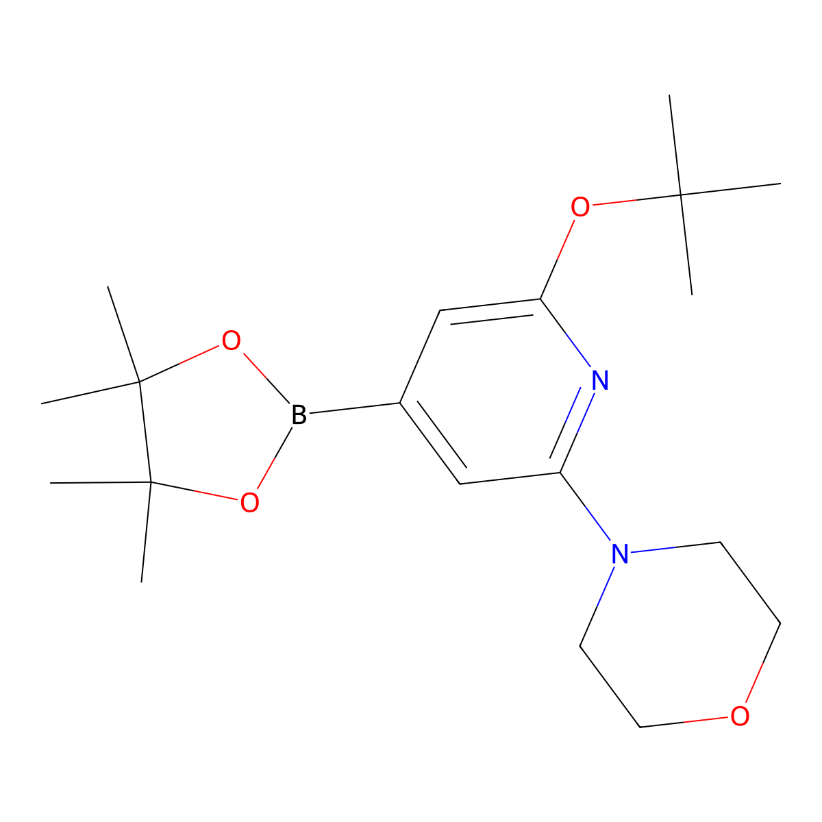 4-(6-(Tert-butoxy)-4-(4,4,5,5-tetramethyl-1,3,2-dioxaborolan-2-yl)pyridin-2-yl)morpholine molecular structure, CAS 2256755-13-0