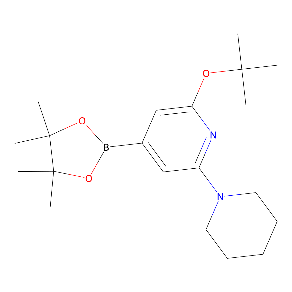 2-(Tert-butoxy)-6-(piperidin-1-yl)-4-(4,4,5,5-tetramethyl-1,3,2-dioxaborolan-2-yl)pyridine molecular structure, CAS 2256755-14-1