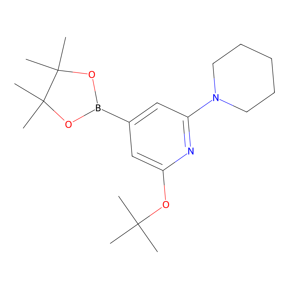 2-(Tert-butoxy)-6-(piperidin-1-yl)-4-(4,4,5,5-tetramethyl-1,3,2-dioxaborolan-2-yl)pyridine molecular structure, CAS 2256755-14-1