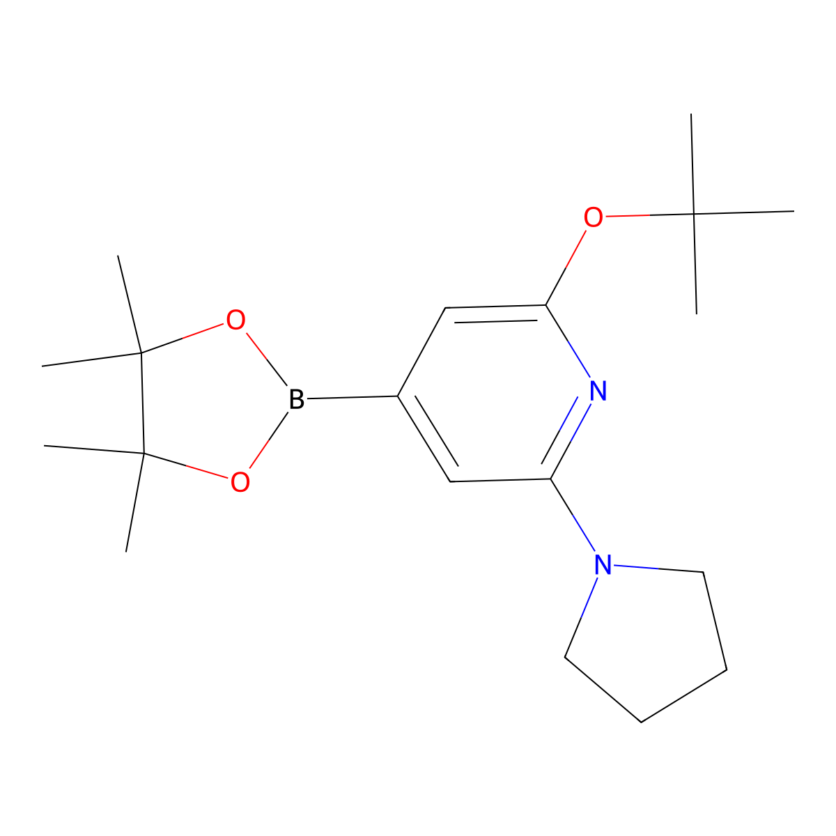 2-(Tert-butoxy)-6-(pyrrolidin-1-yl)-4-(4,4,5,5-tetramethyl-1,3,2-dioxaborolan-2-yl)pyridine molecular structure, CAS 2256755-20-9