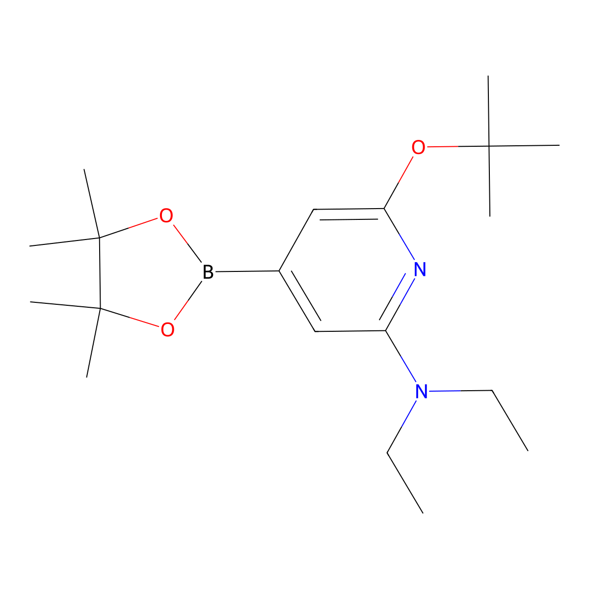 6-(tert-butoxy)-N,N-diethyl-4-(4,4,5,5-tetramethyl-1,3,2-dioxaborolan-2-yl)pyridin-2-amine molecular structure, CAS 2256755-21-0