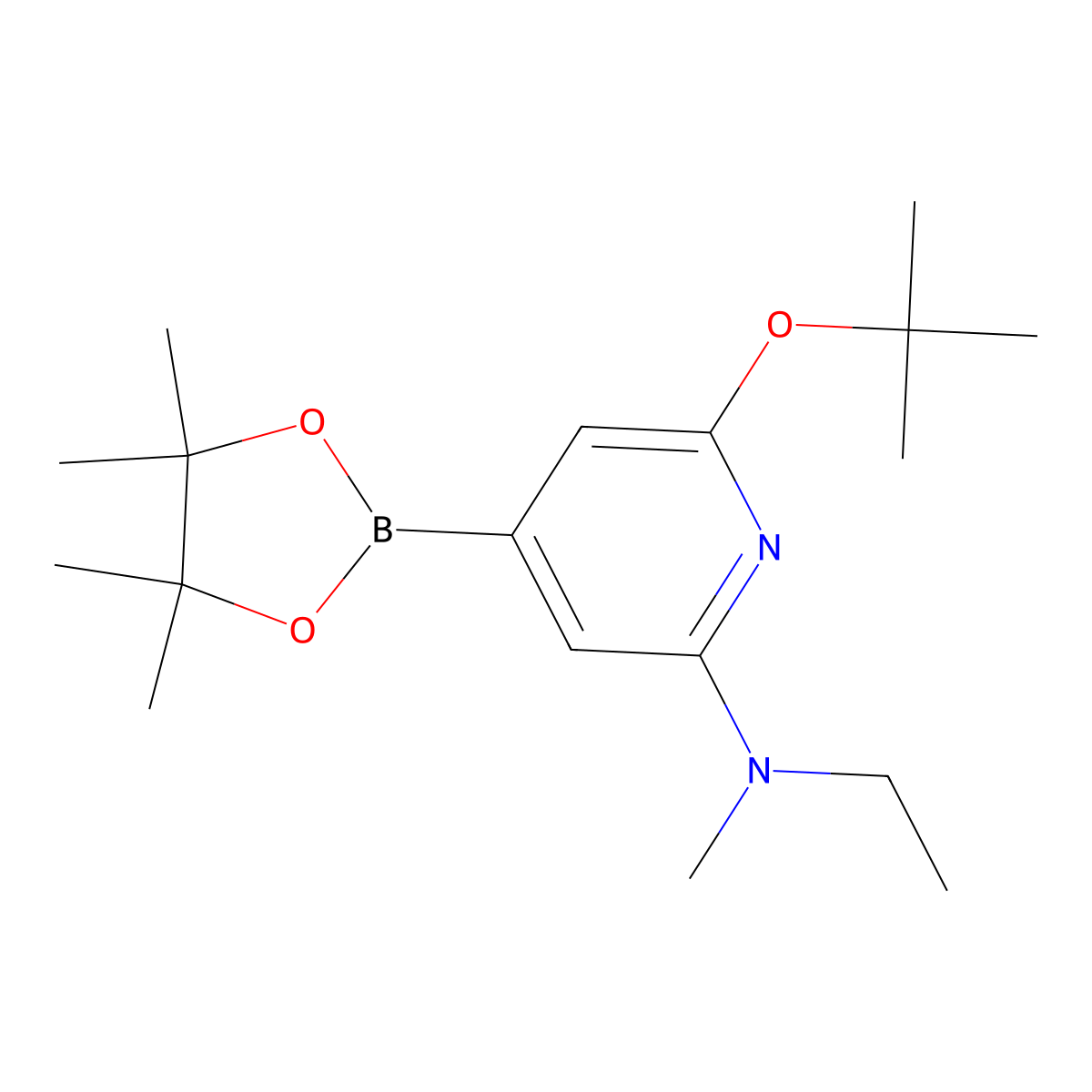 6-(tert-butoxy)-N-ethyl-N-methyl-4-(4,4,5,5-tetramethyl-1,3,2-dioxaborolan-2-yl)pyridin-2-amine molecular structure, CAS 2256755-22-1