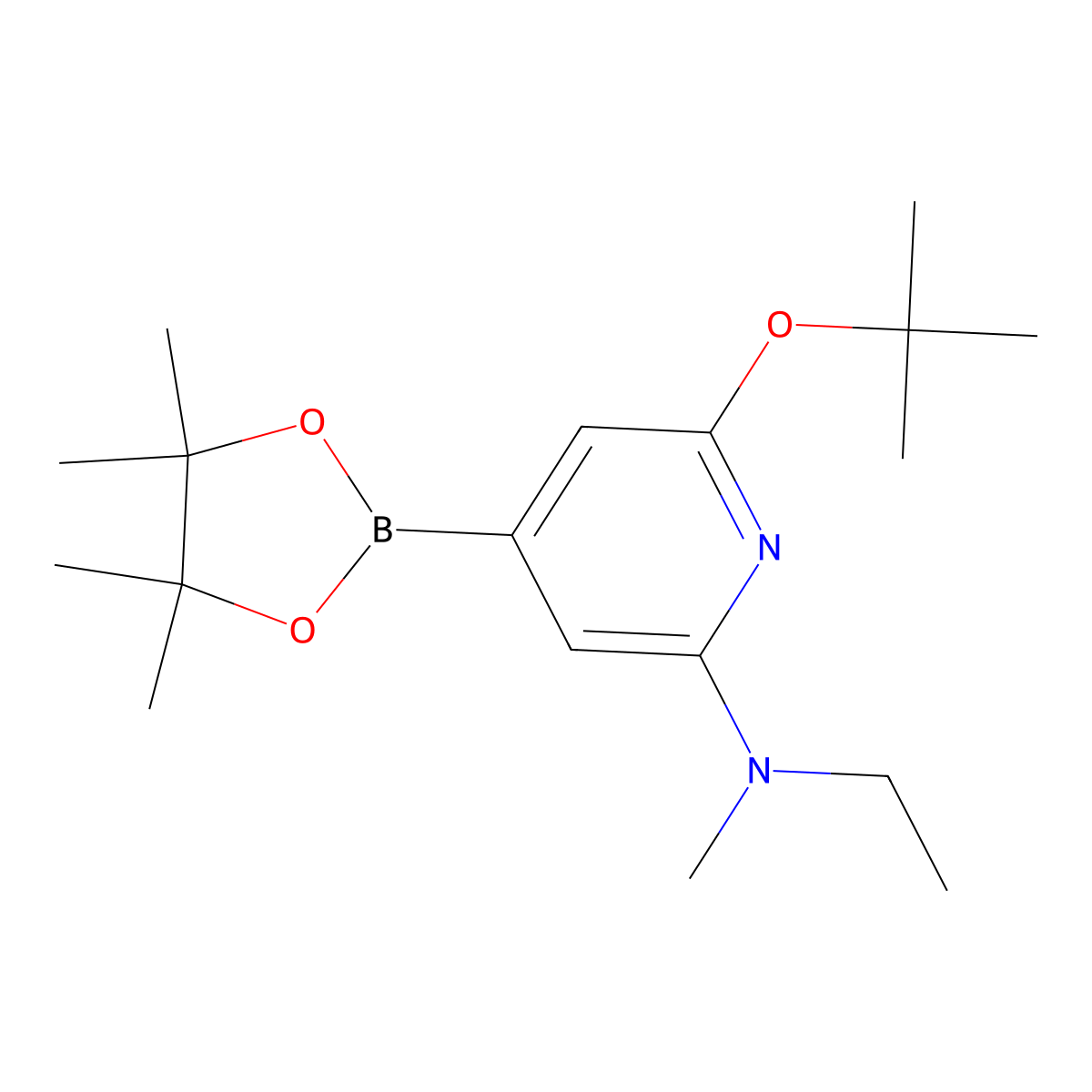 6-(tert-butoxy)-N-ethyl-N-methyl-4-(4,4,5,5-tetramethyl-1,3,2-dioxaborolan-2-yl)pyridin-2-amine molecular structure, CAS 2256755-22-1