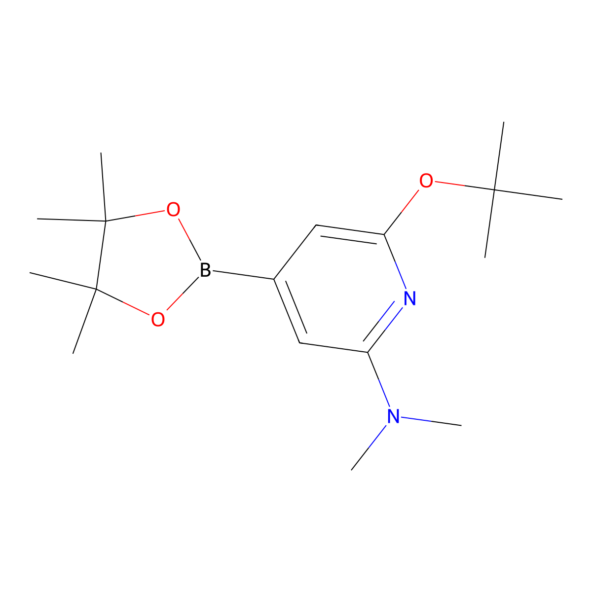 6-(tert-butoxy)-N,N-dimethyl-4-(4,4,5,5-tetramethyl-1,3,2-dioxaborolan-2-yl)pyridin-2-amine molecular structure, CAS 2256755-23-2