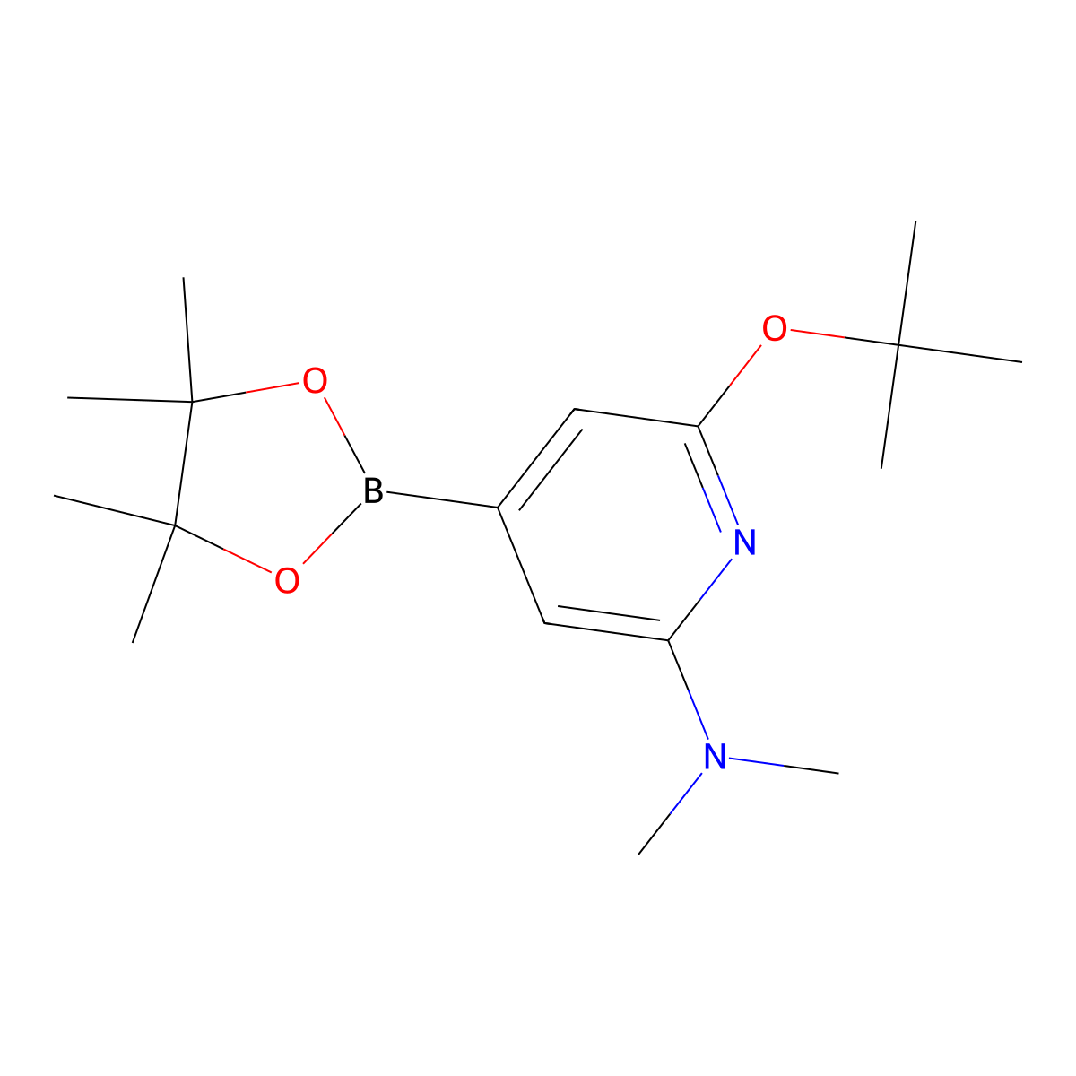 6-(tert-butoxy)-N,N-dimethyl-4-(4,4,5,5-tetramethyl-1,3,2-dioxaborolan-2-yl)pyridin-2-amine molecular structure, CAS 2256755-23-2