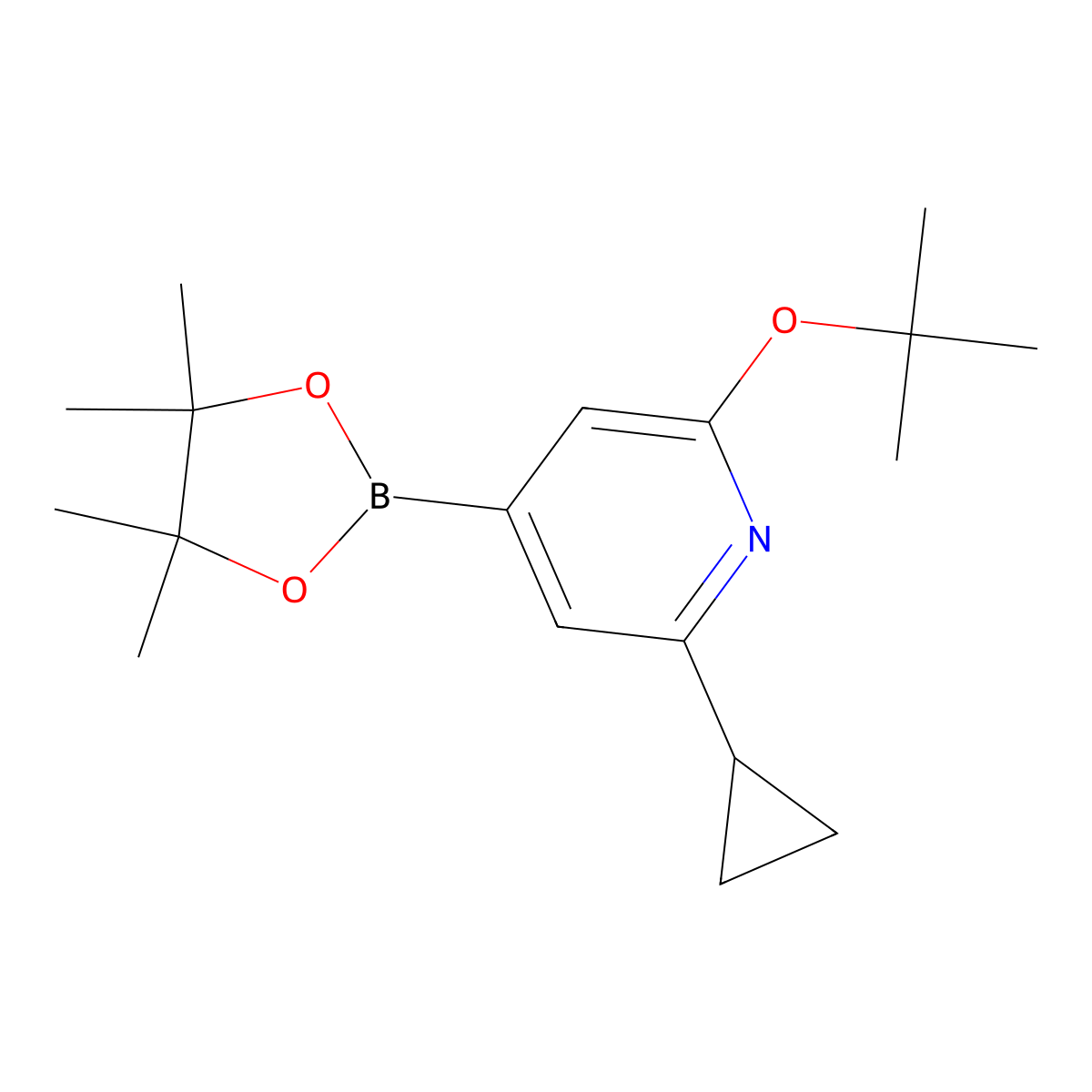 2-(Tert-butoxy)-6-cyclopropyl-4-(4,4,5,5-tetramethyl-1,3,2-dioxaborolan-2-yl)pyridine molecular structure, CAS 2256755-26-5