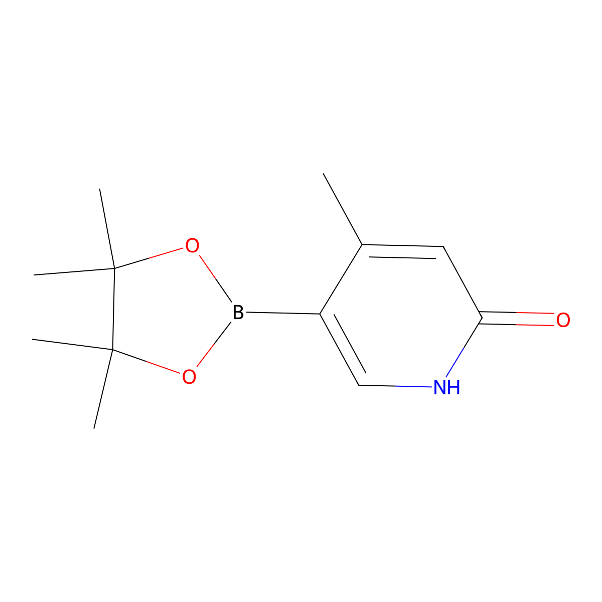 4-Methyl-5-(4,4,5,5-tetramethyl-1,3,2-dioxaborolan-2-YL)pyridin-2-OL molecular structure, CAS 2256755-28-7