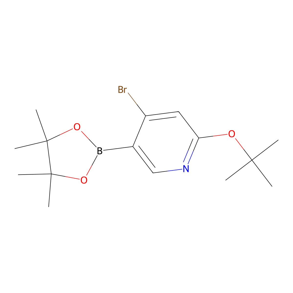 4-Bromo-2-(tert-butoxy)-5-(4,4,5,5-tetramethyl-1,3,2-dioxaborolan-2-yl)pyridine molecular structure, CAS 2256755-30-1