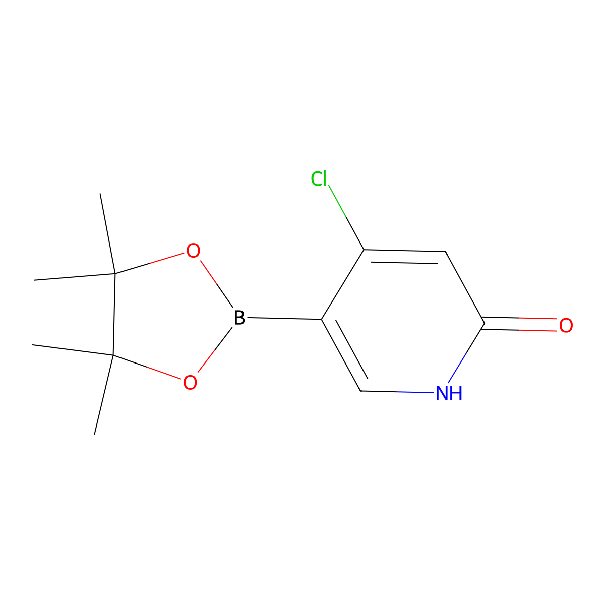 4-Chloro-5-(4,4,5,5-tetramethyl-1,3,2-dioxaborolan-2-yl)pyridin-2-ol molecular structure, CAS 2256755-31-2