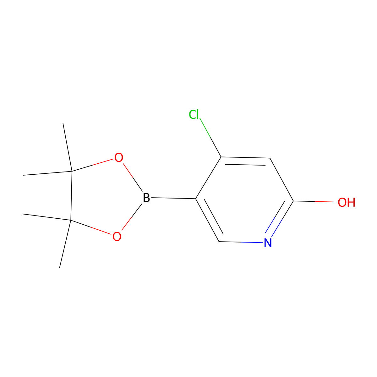 4-Chloro-5-(4,4,5,5-tetramethyl-1,3,2-dioxaborolan-2-yl)pyridin-2-ol molecular structure, CAS 2256755-31-2