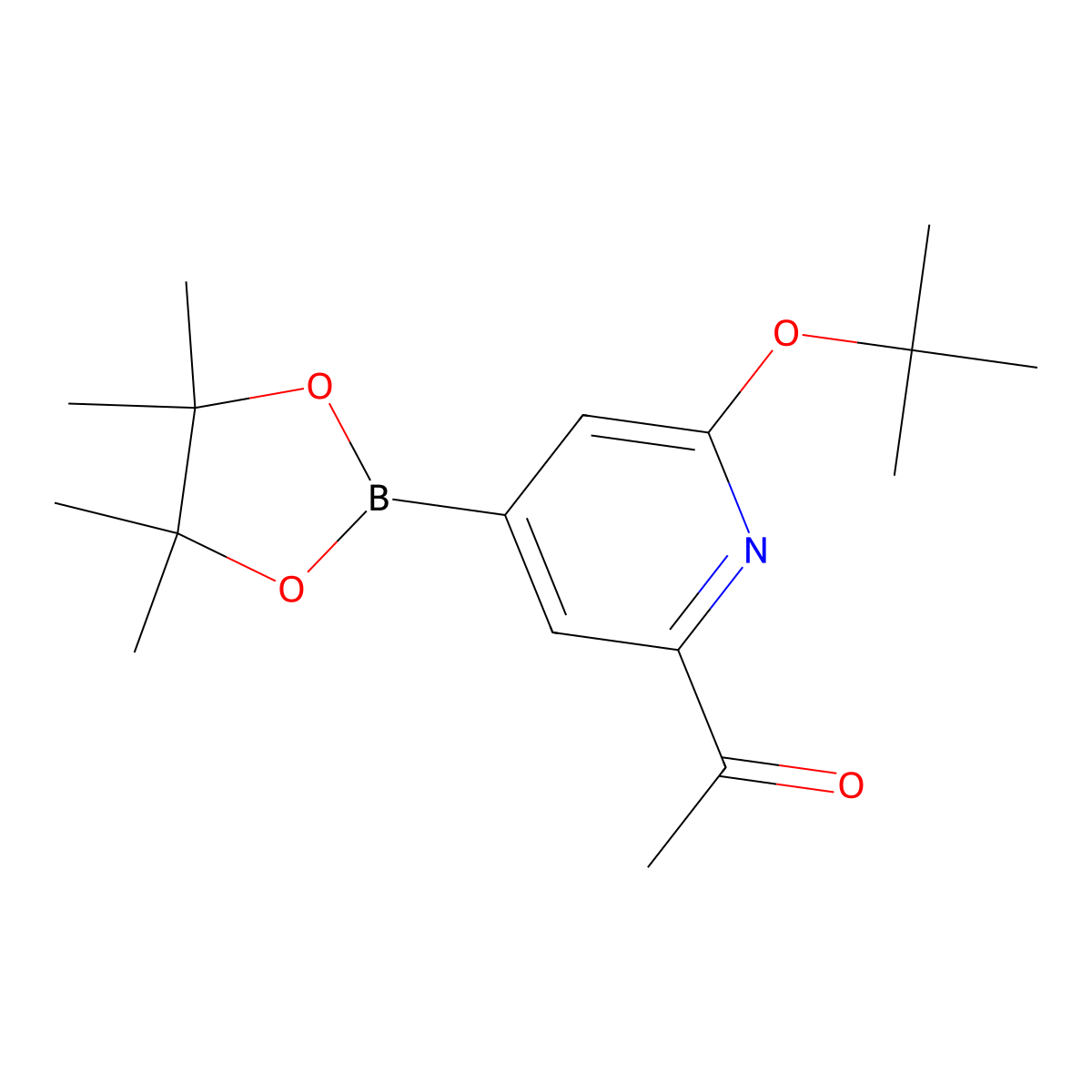 1-(6-(Tert-butoxy)-4-(4,4,5,5-tetramethyl-1,3,2-dioxaborolan-2-yl)pyridin-2-yl)ethan-1-one molecular structure, CAS 2256755-32-3