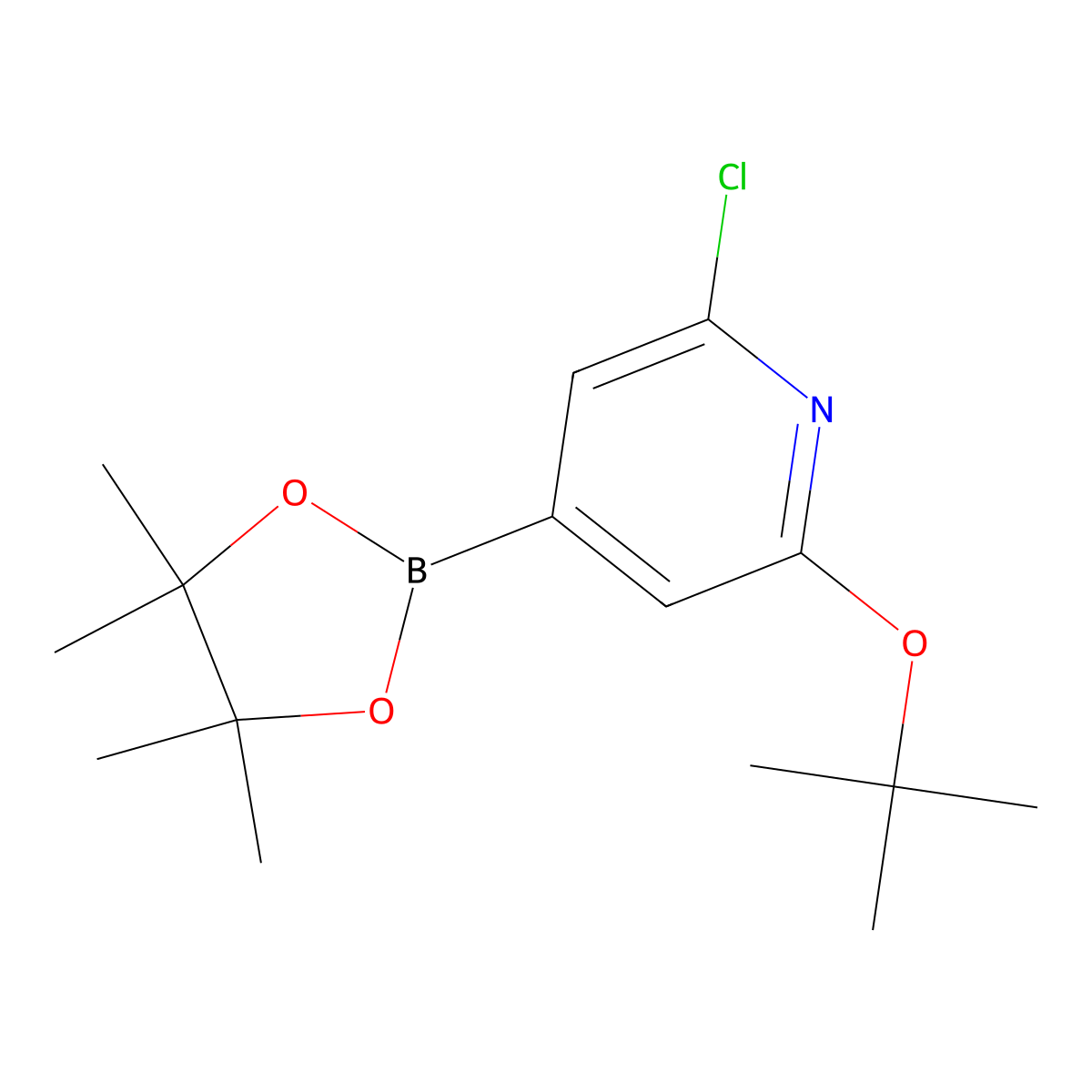 2-(Tert-butoxy)-6-chloro-4-(4,4,5,5-tetramethyl-1,3,2-dioxaborolan-2-yl)pyridine molecular structure, CAS 2256755-35-6
