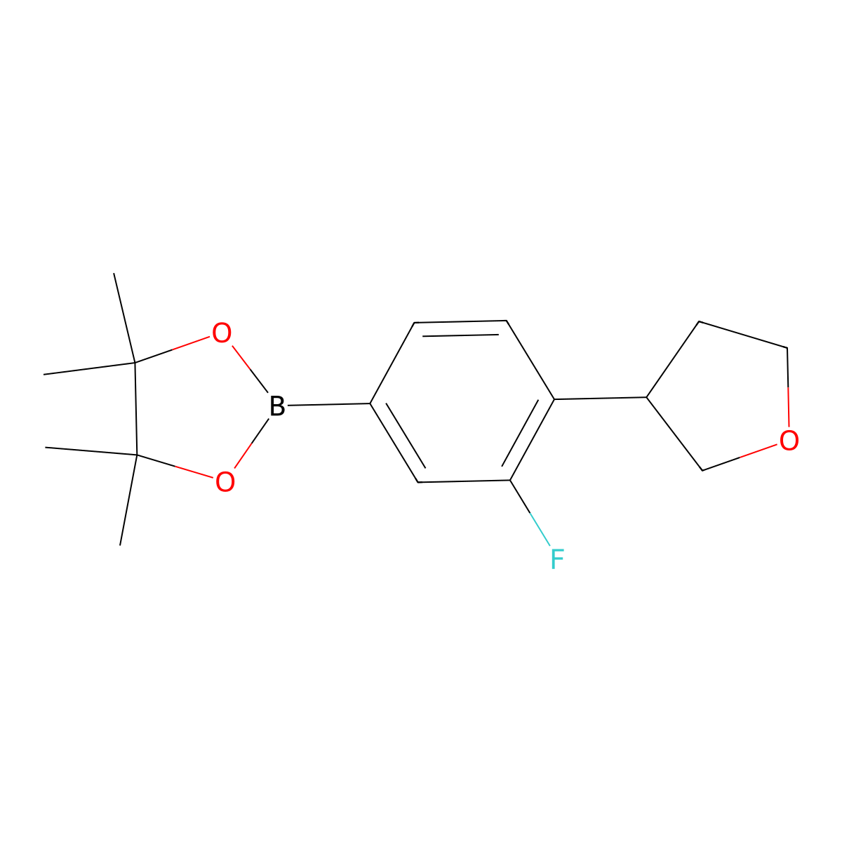 2-(3-Fluoro-4-(tetrahydrofuran-3-yl)phenyl)-4,4,5,5-tetramethyl-1,3,2-dioxaborolane molecular structure, CAS 2256755-38-9
