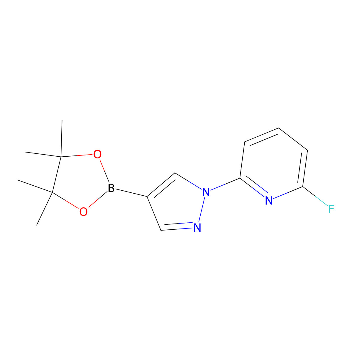 1-(6-Fluoro-2-pyridyl)pyrazole-4-boronic Acid Pinacol Ester molecular structure, CAS 2256755-47-0