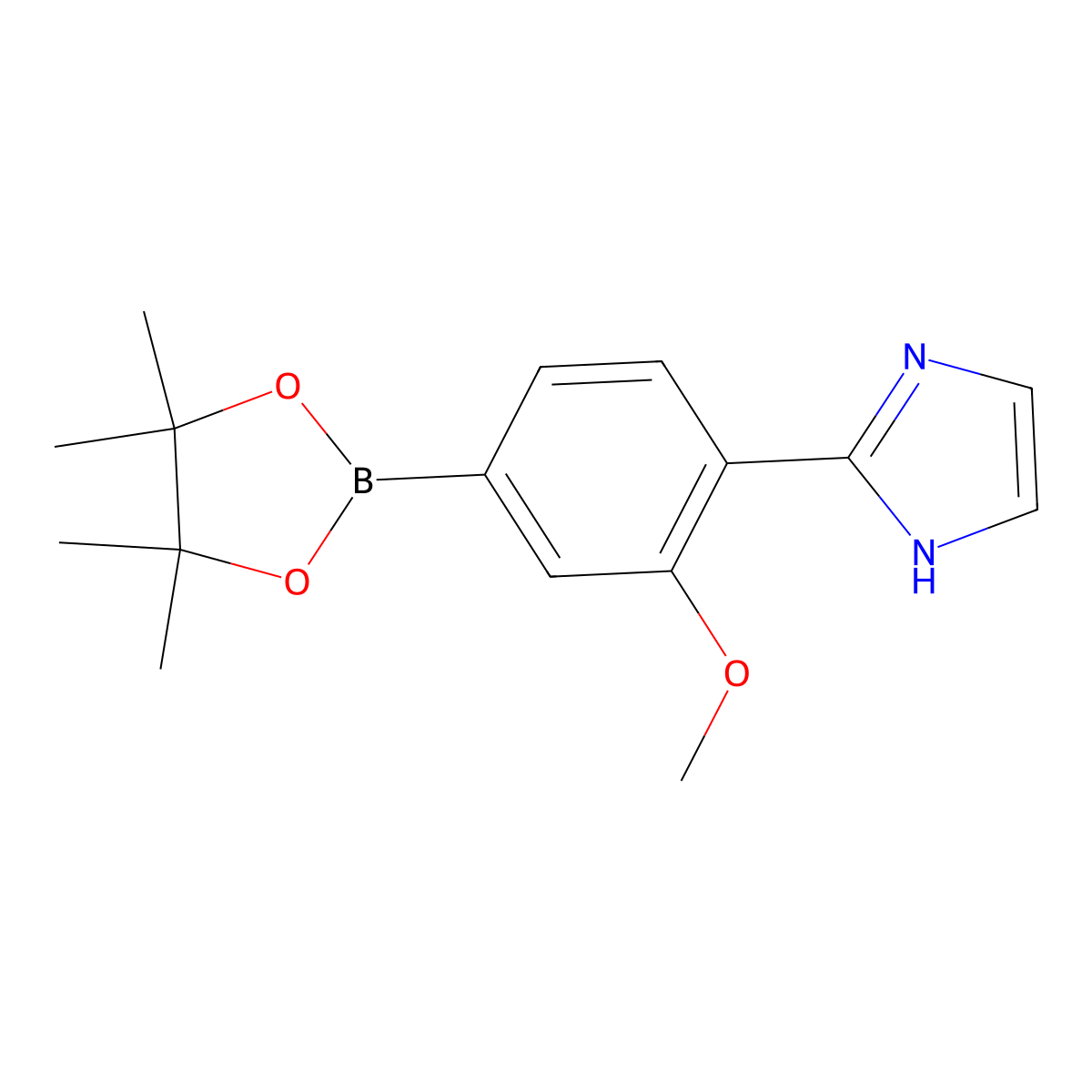 2-(2-methoxy-4-(4,4,5,5-tetramethyl-1,3,2-dioxaborolan-2-yl)phenyl)-1H-imidazole molecular structure, CAS 2256755-81-2