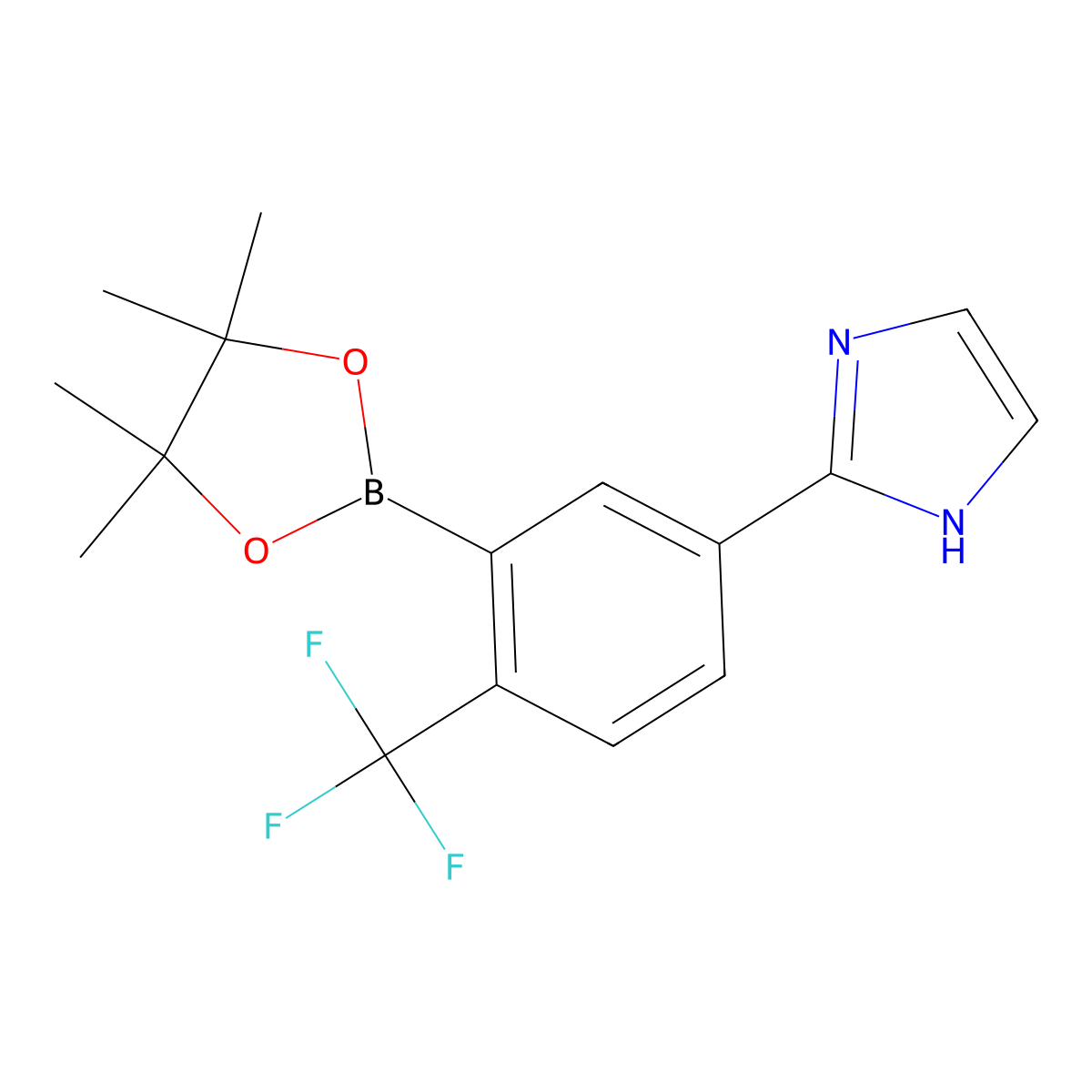 2-(3-(4,4,5,5-tetramethyl-1,3,2-dioxaborolan-2-yl)-4-(trifluoromethyl)phenyl)-1H-imidazole molecular structure, CAS 2256755-96-9