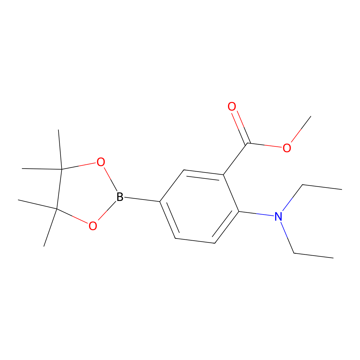 Methyl 2-(diethylamino)-5-(4,4,5,5-tetramethyl-1,3,2-dioxaborolan-2-yl)benzoate molecular structure, CAS 2256756-13-3