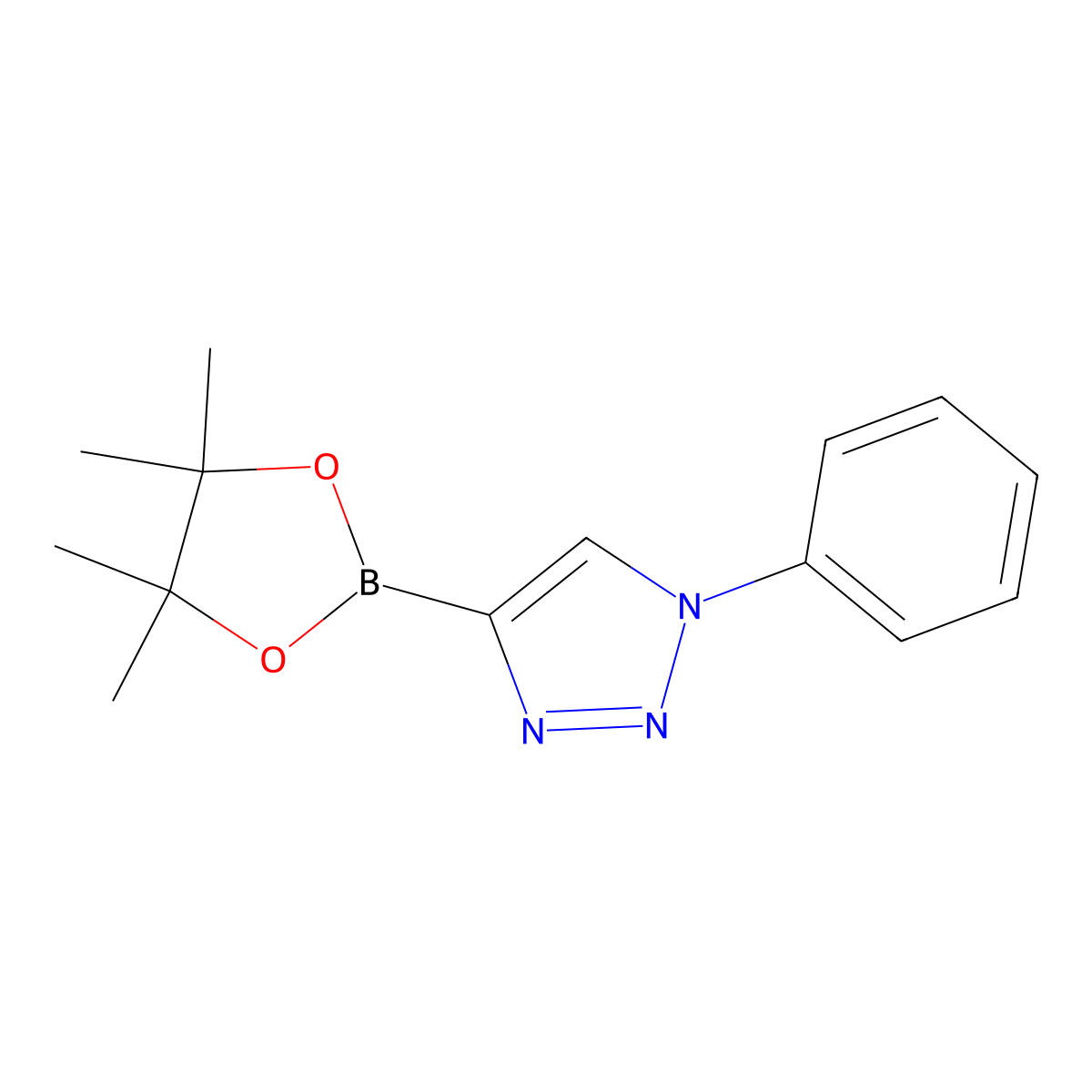 1-phenyl-4-(tetramethyl-1,3,2-dioxaborolan-2-yl)-1H-1,2,3-triazole molecular structure, CAS 2256756-21-3