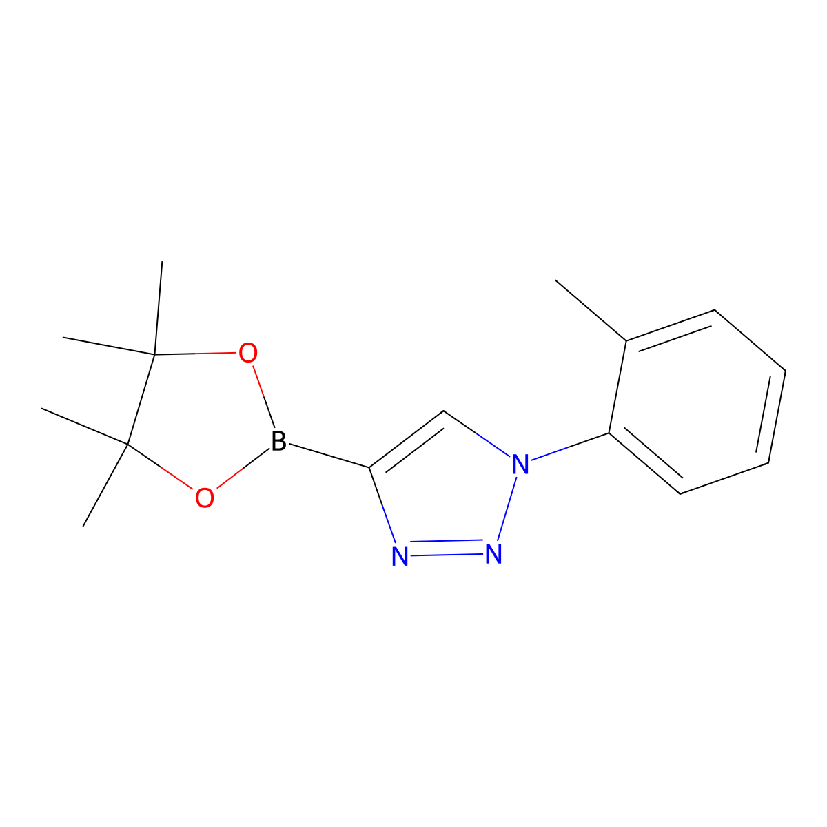 4-(4,4,5,5-tetramethyl-1,3,2-dioxaborolan-2-yl)-1-(o-tolyl)-1H-1,2,3-triazole molecular structure, CAS 2256756-23-5