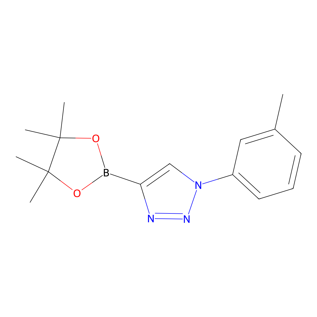 4-(4,4,5,5-tetramethyl-1,3,2-dioxaborolan-2-yl)-1-(m-tolyl)-1H-1,2,3-triazole molecular structure, CAS 2256756-24-6