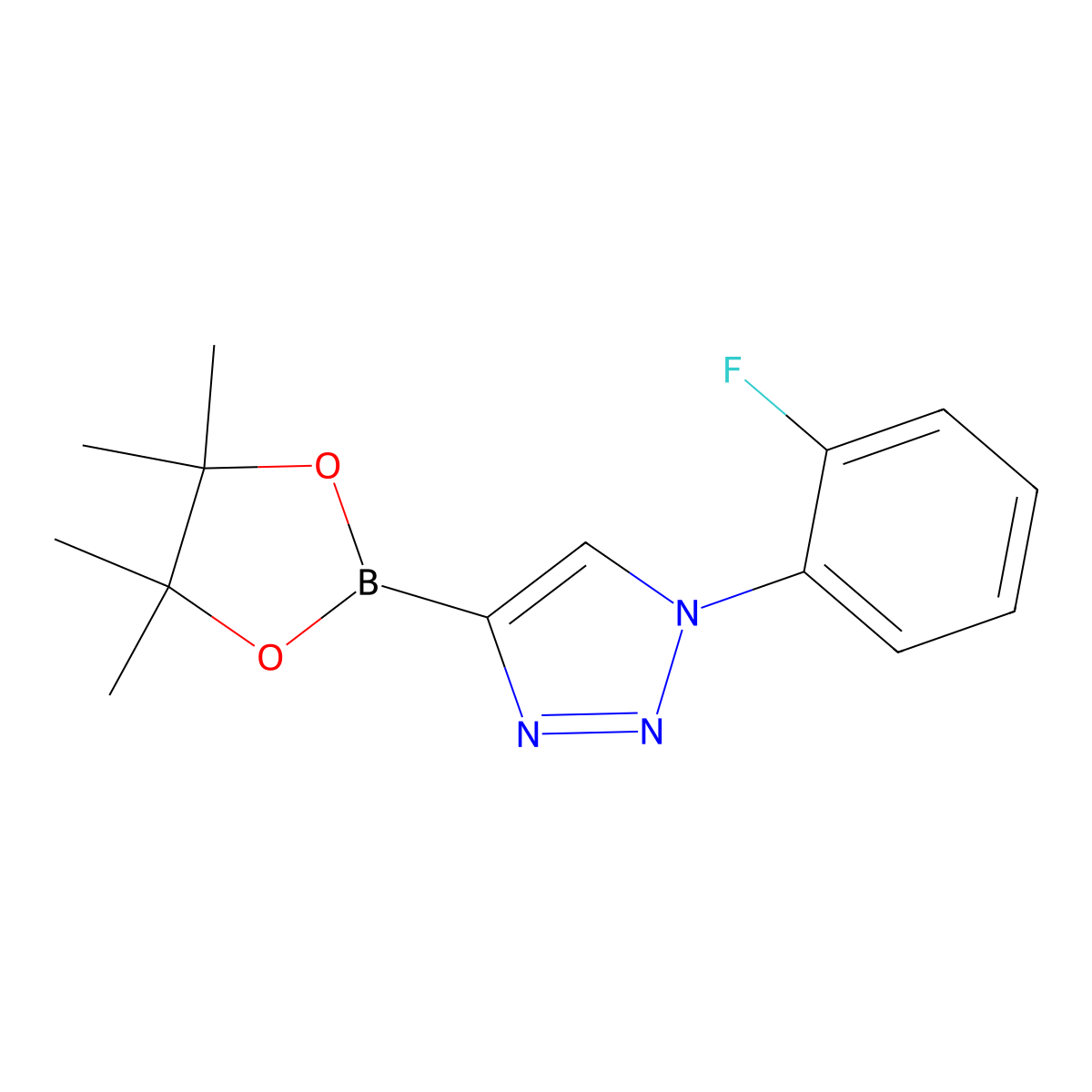 1-(2-fluorophenyl)-4-(4,4,5,5-tetramethyl-1,3,2-dioxaborolan-2-yl)-1H-1,2,3-triazole molecular structure, CAS 2256756-26-8