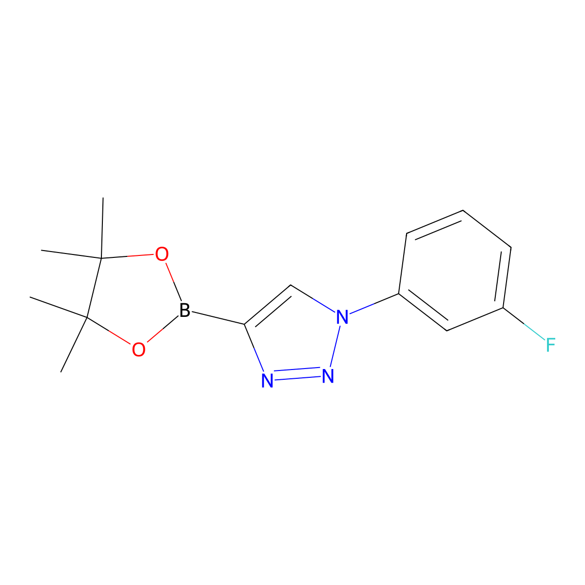 1-(3-fluorophenyl)-4-(4,4,5,5-tetramethyl-1,3,2-dioxaborolan-2-yl)-1H-1,2,3-triazole molecular structure, CAS 2256756-27-9