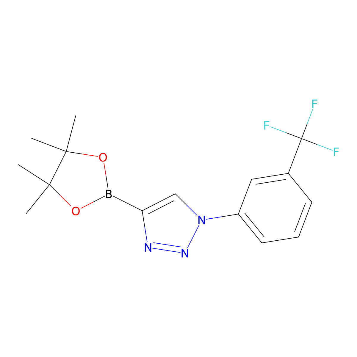 4-(4,4,5,5-tetramethyl-1,3,2-dioxaborolan-2-yl)-1-(3-(trifluoromethyl)phenyl)-1H-1,2,3-triazole molecular structure, CAS 2256756-30-4