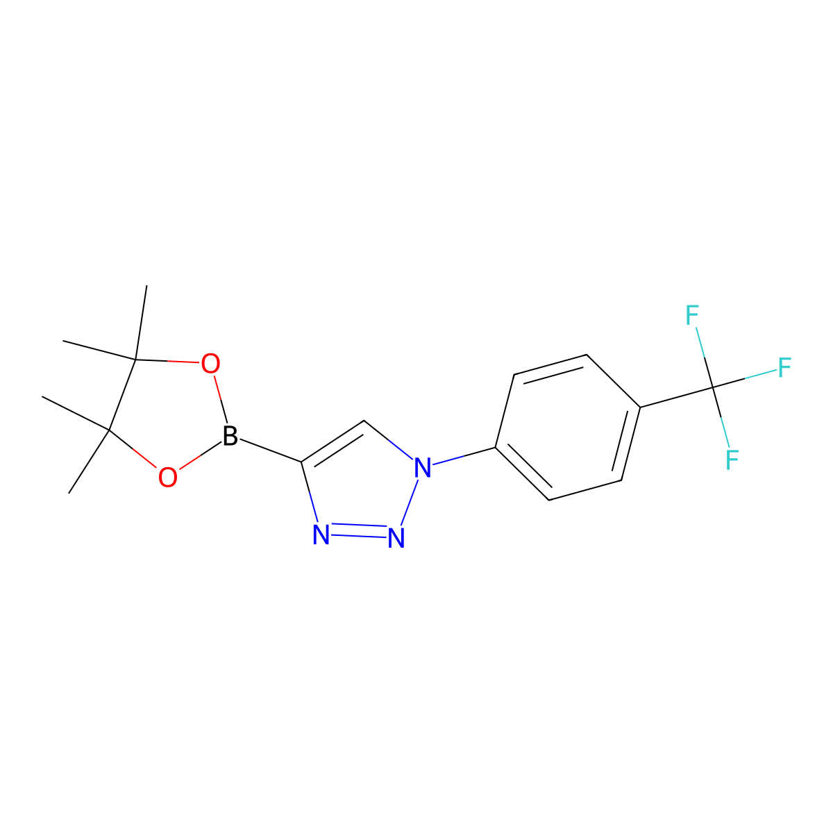 4-(4,4,5,5-tetramethyl-1,3,2-dioxaborolan-2-yl)-1-(4-(trifluoromethyl)phenyl)-1H-1,2,3-triazole molecular structure, CAS 2256756-31-5