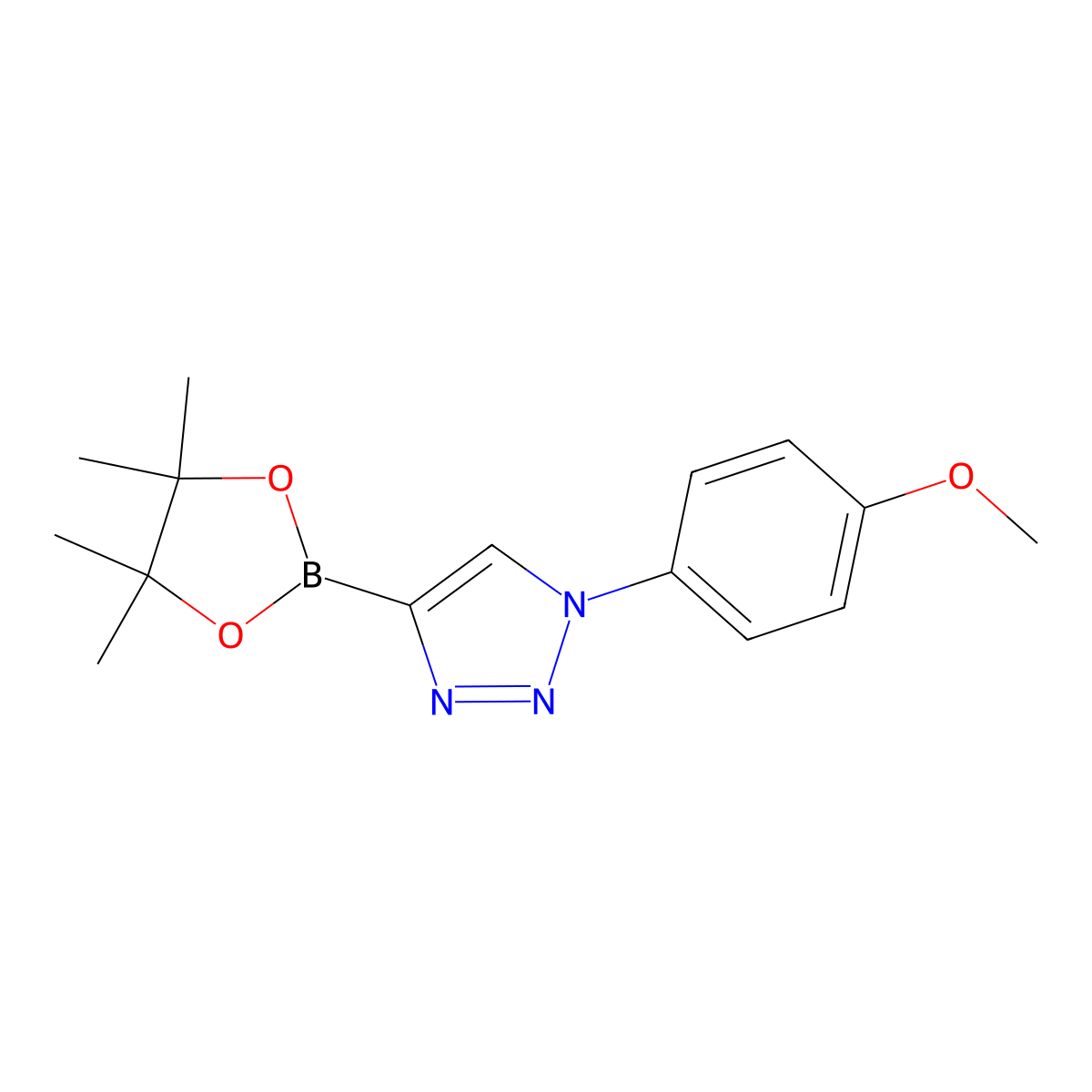 1-(4-methoxyphenyl)-4-(4,4,5,5-tetramethyl-1,3,2-dioxaborolan-2-yl)-1H-1,2,3-triazole molecular structure, CAS 2256756-34-8