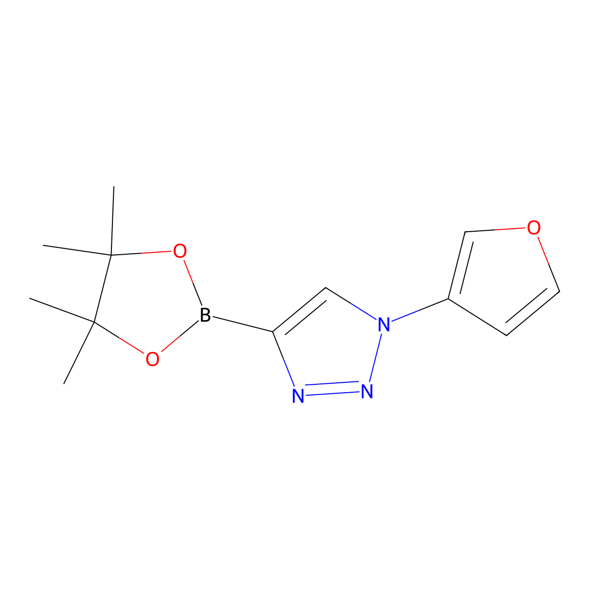 1-(furan-3-yl)-4-(4,4,5,5-tetramethyl-1,3,2-dioxaborolan-2-yl)-1H-1,2,3-triazole molecular structure, CAS 2256757-89-6