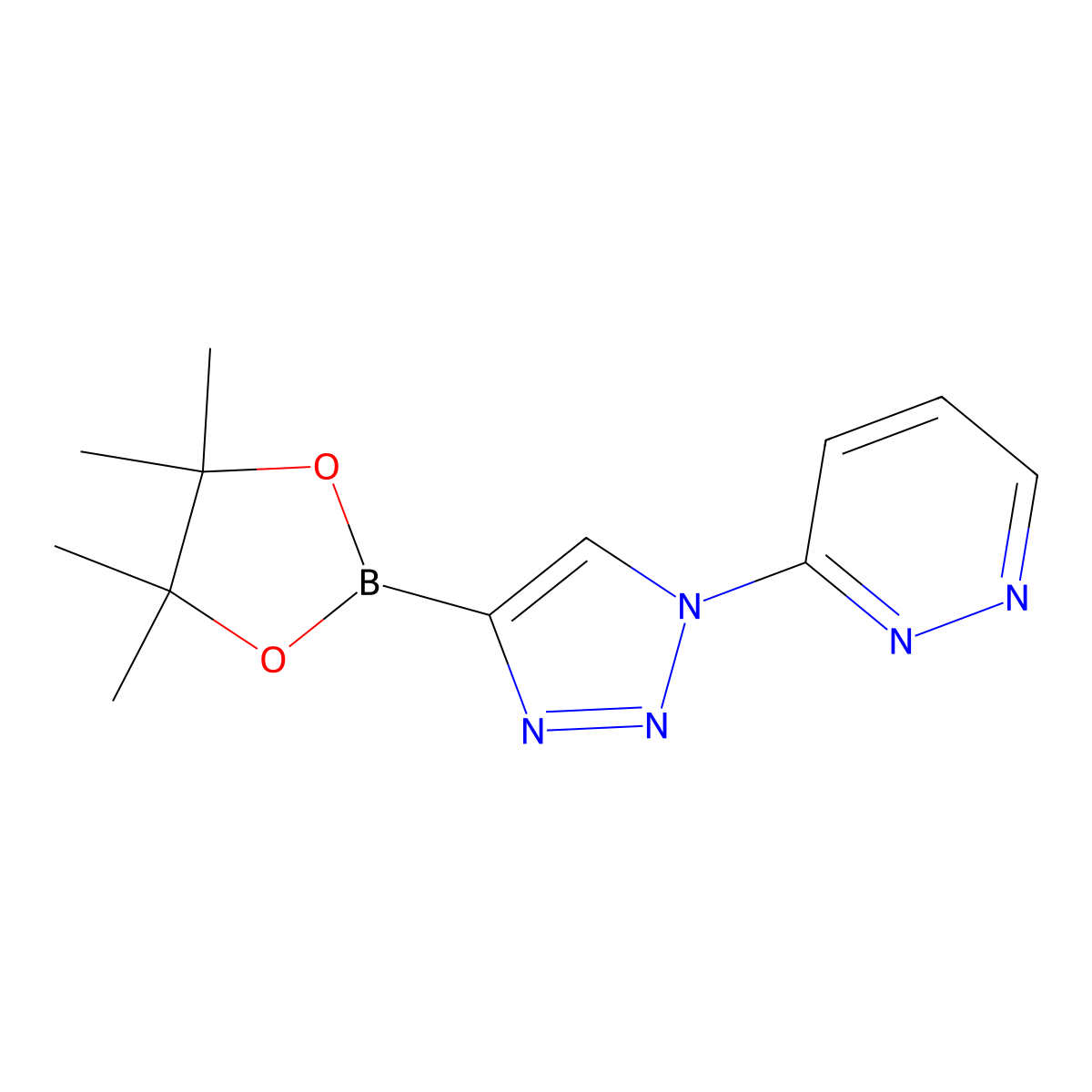 3-(4-(4,4,5,5-tetramethyl-1,3,2-dioxaborolan-2-yl)-1H-1,2,3-triazol-1-yl)pyridazine molecular structure, CAS 2256757-96-5