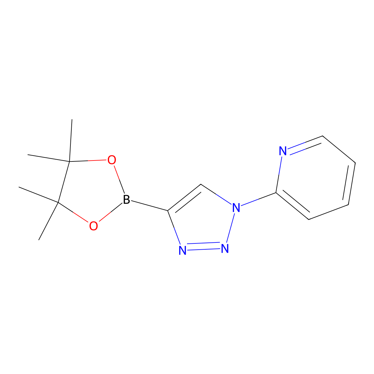 2-(4-(4,4,5,5-tetramethyl-1,3,2-dioxaborolan-2-yl)-1H-1,2,3-triazol-1-yl)pyridine molecular structure, CAS 2256757-97-6